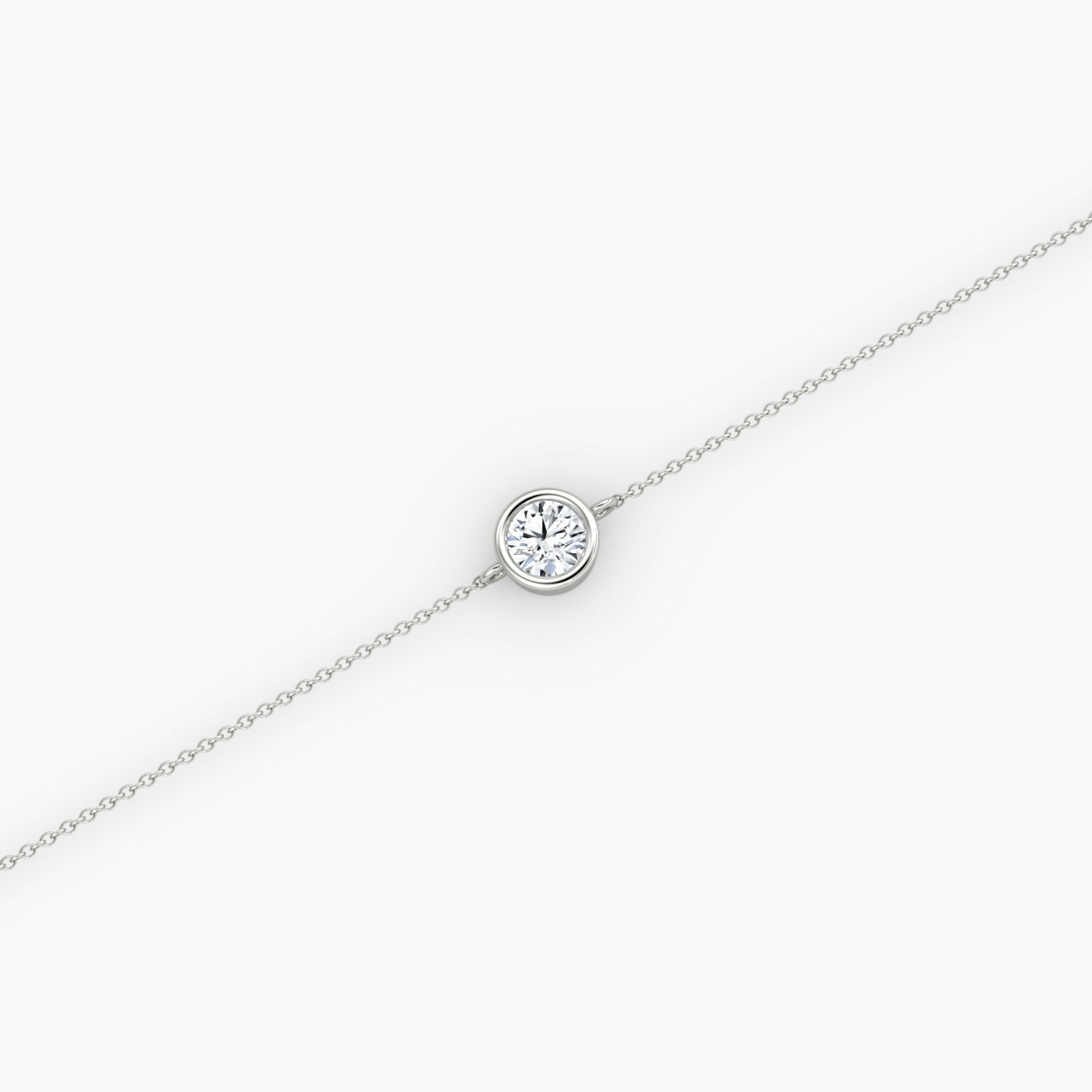 Bezel Solitaire Bracelet | Round Brilliant | 14k | White Gold | caratWeight: 0.10ct