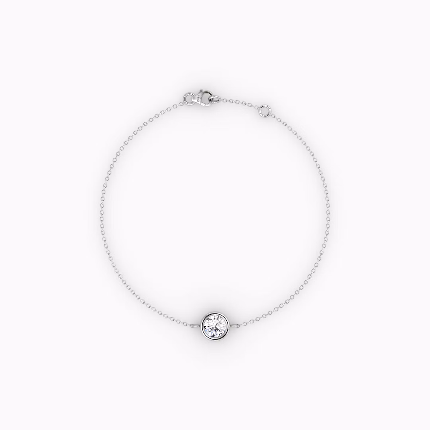 Bezel Solitaire Bracelet Round Brilliant | White Gold
