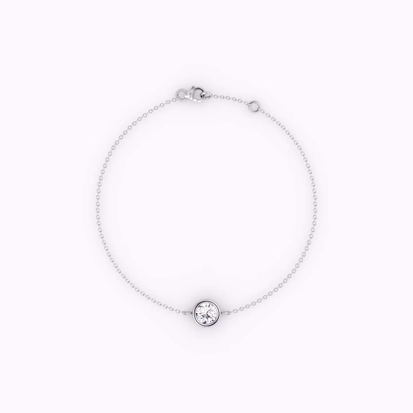 Bezel Solitaire Bracelet | Round Brilliant | 14k | White Gold | caratWeight: 0.10ct