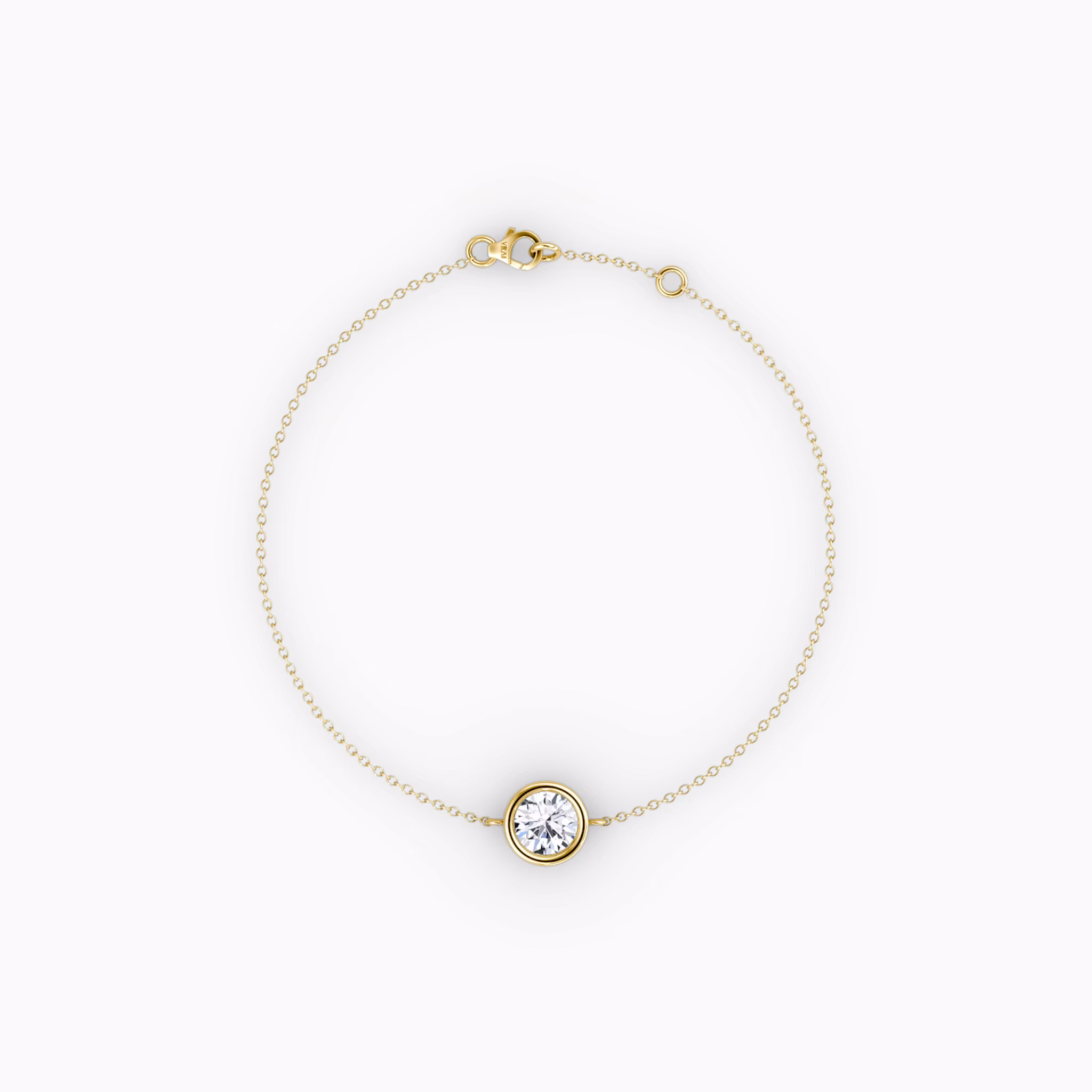 Bezel Solitaire Bracelet Round Brilliant | Yellow Gold