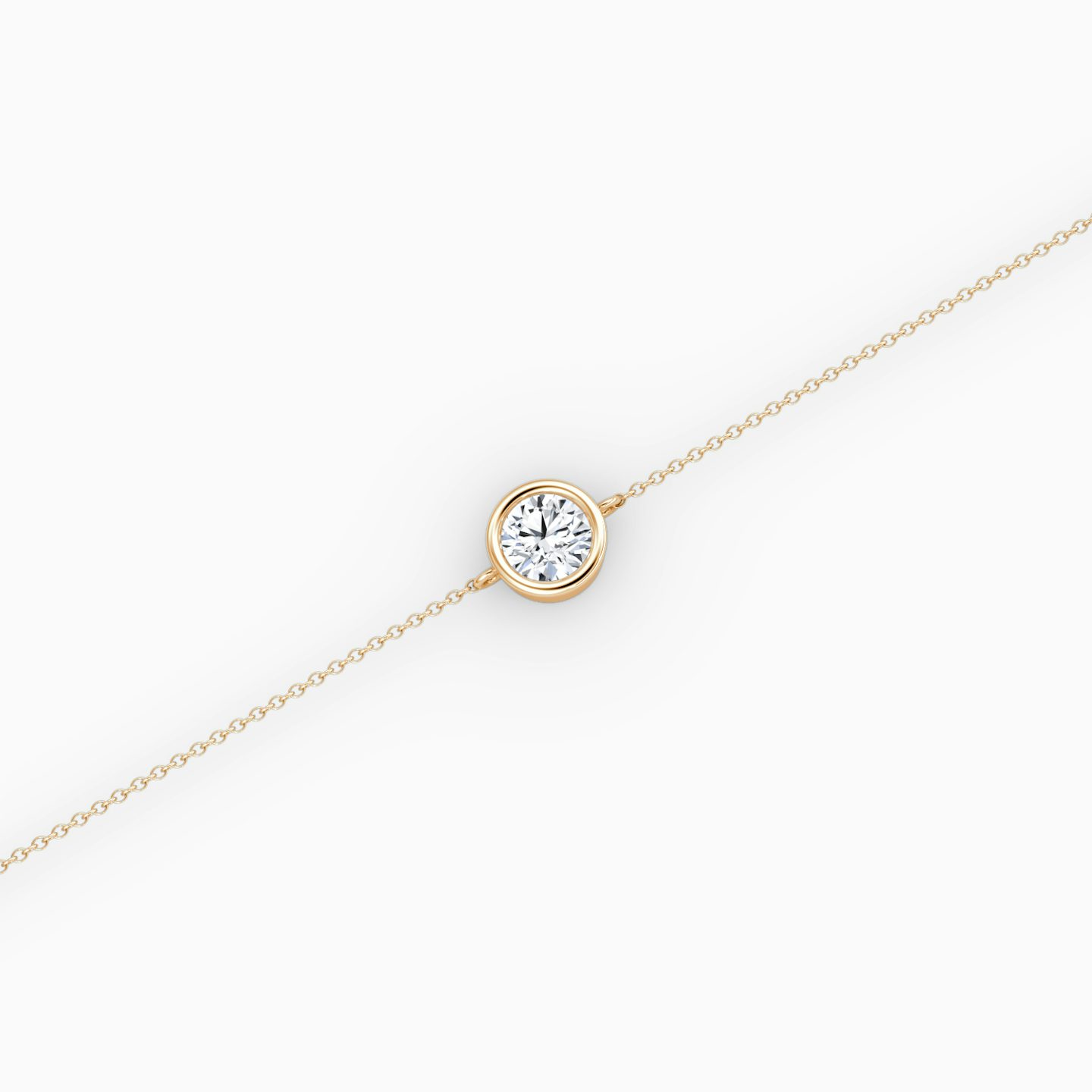 Bezel Solitaire Bracelet | Round Brilliant | 14k | Rose Gold | caratWeight: 0.25ct