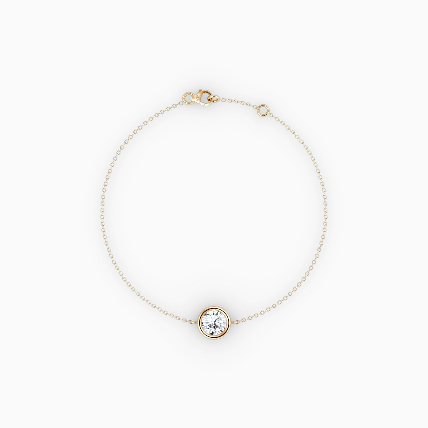 Bezel Solitaire Bracelet | Round Brilliant | 14k | Rose Gold | caratWeight: 0.25ct