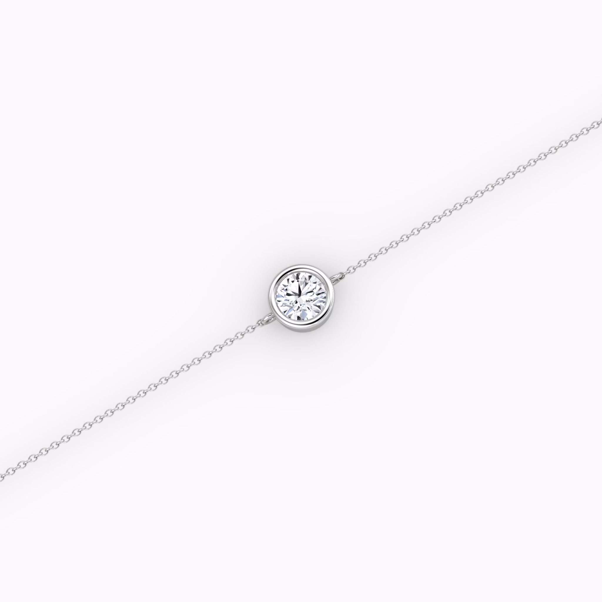 Bezel Solitaire Bracelet | Round Brilliant | 14k | White Gold | caratWeight: 0.25ct