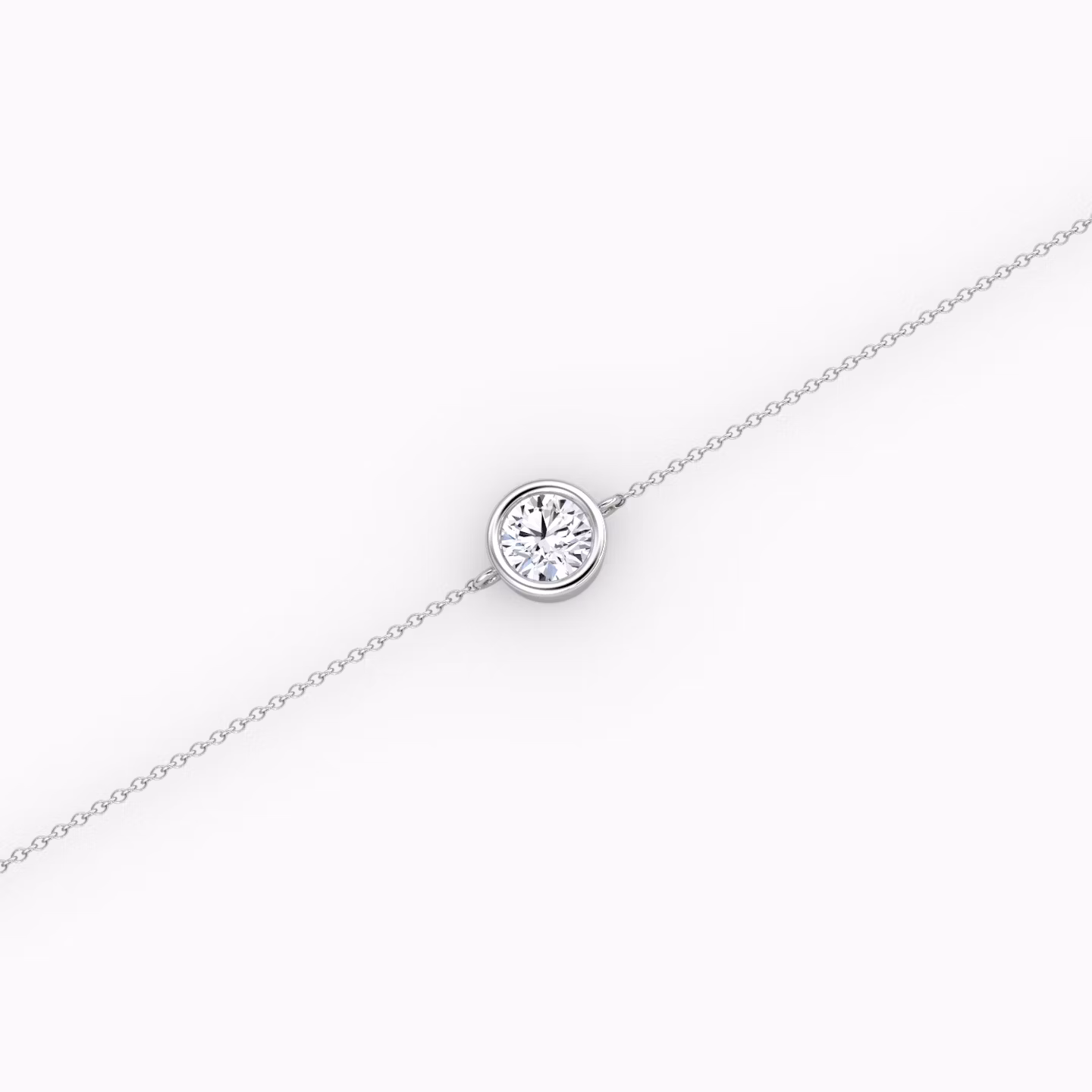 Bezel Solitaire Bracelet | Round Brilliant | 14k | White Gold | caratWeight: 0.25ct