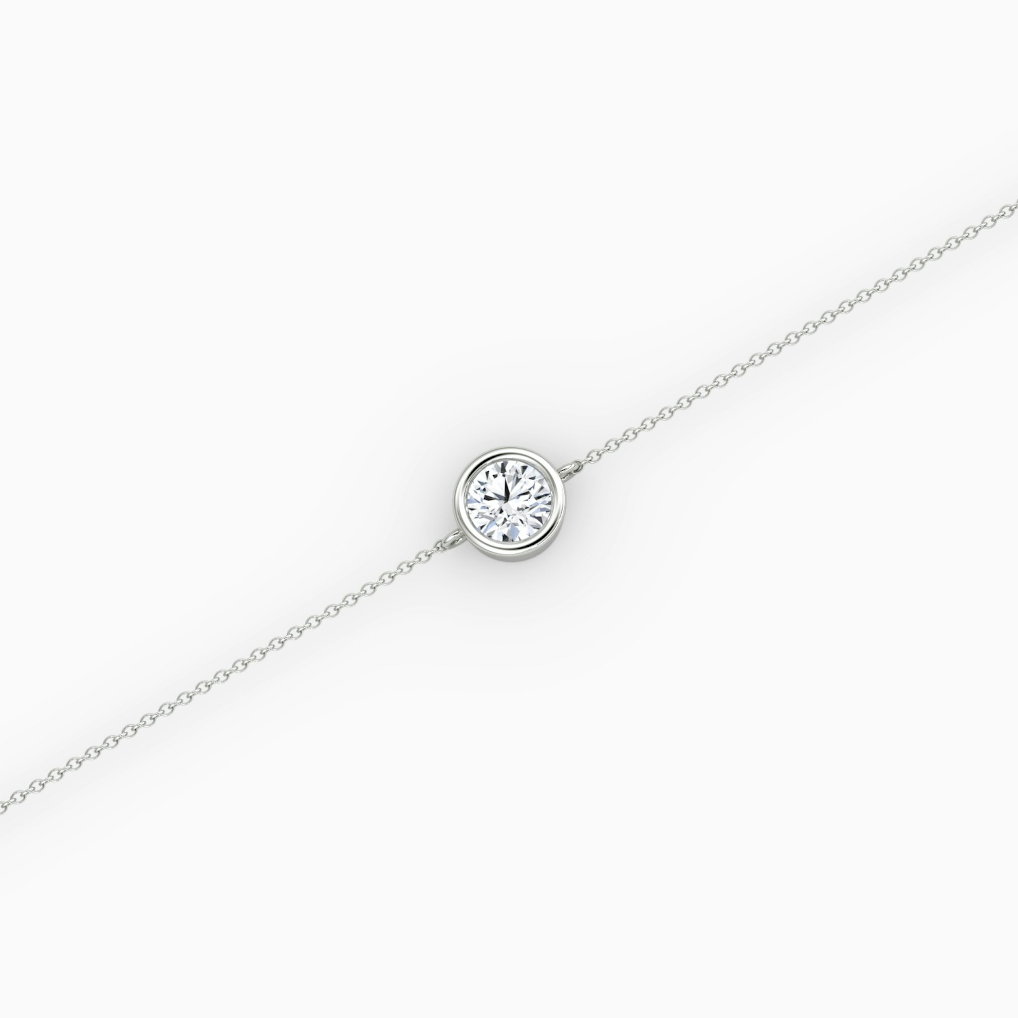 Bezel Solitaire Bracelet | Round Brilliant | 14k | White Gold | caratWeight: 0.25ct