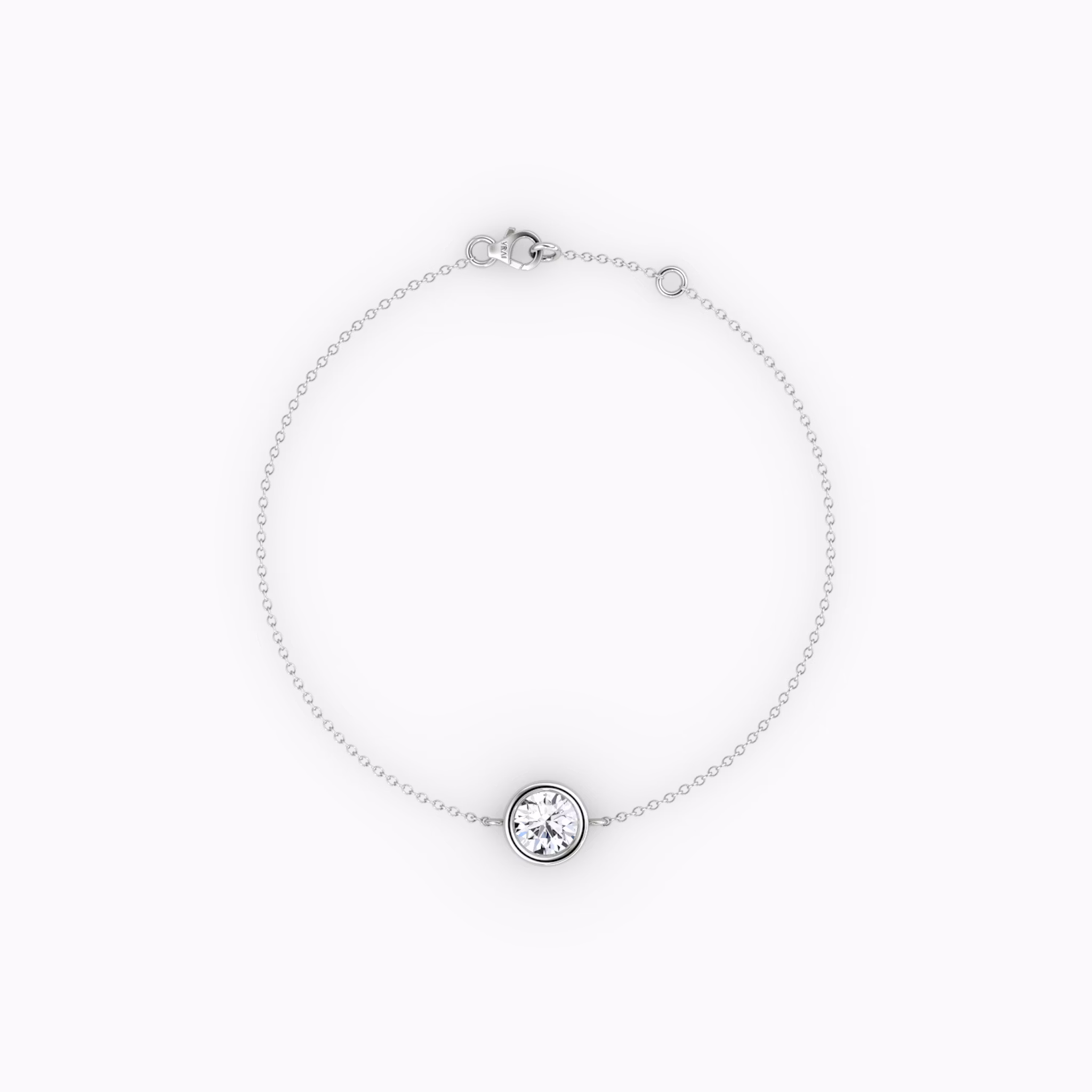 Bezel Solitaire Bracelet | Round Brilliant | 14k | White Gold | caratWeight: 0.25ct