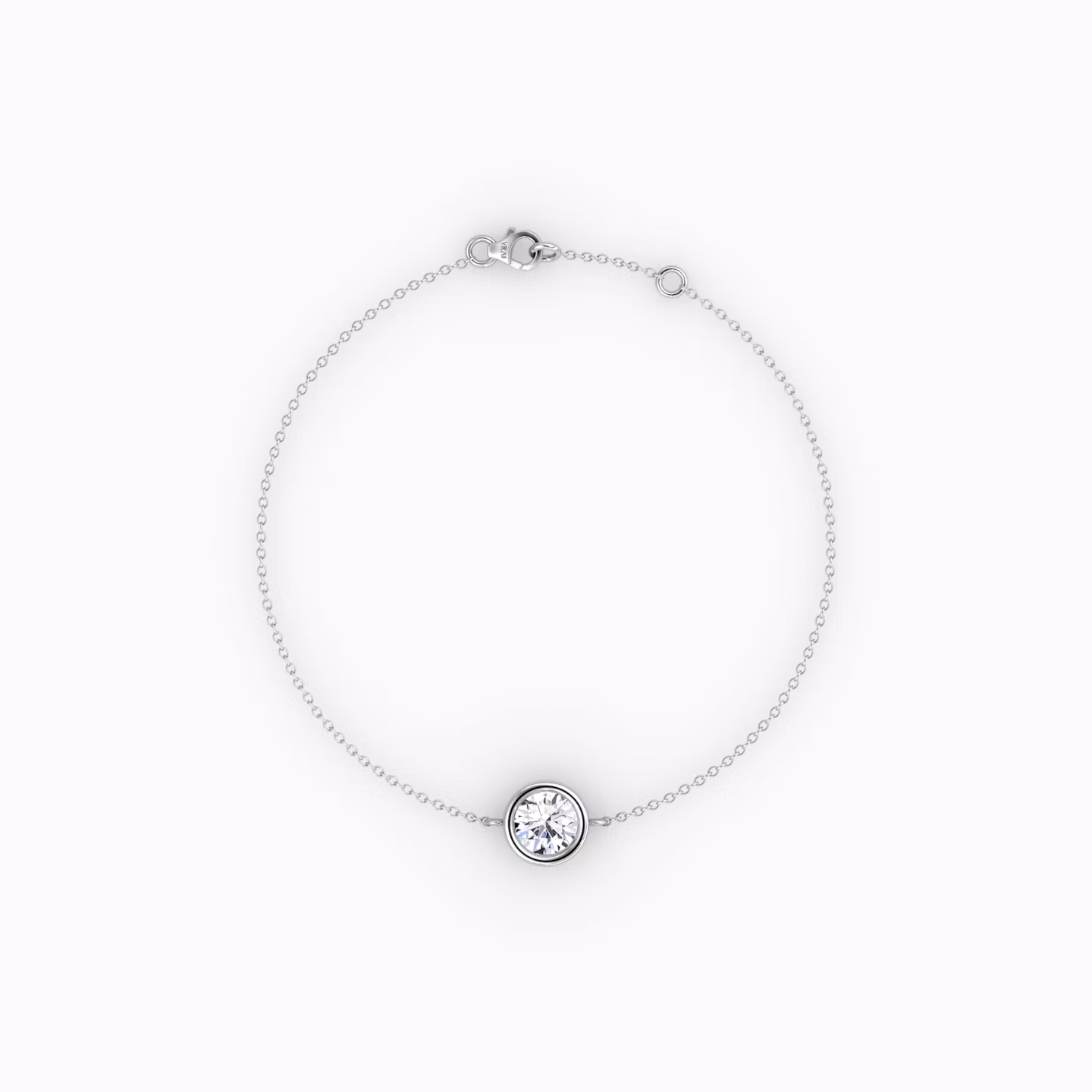 Bezel Solitaire Bracelet Round Brilliant | White Gold