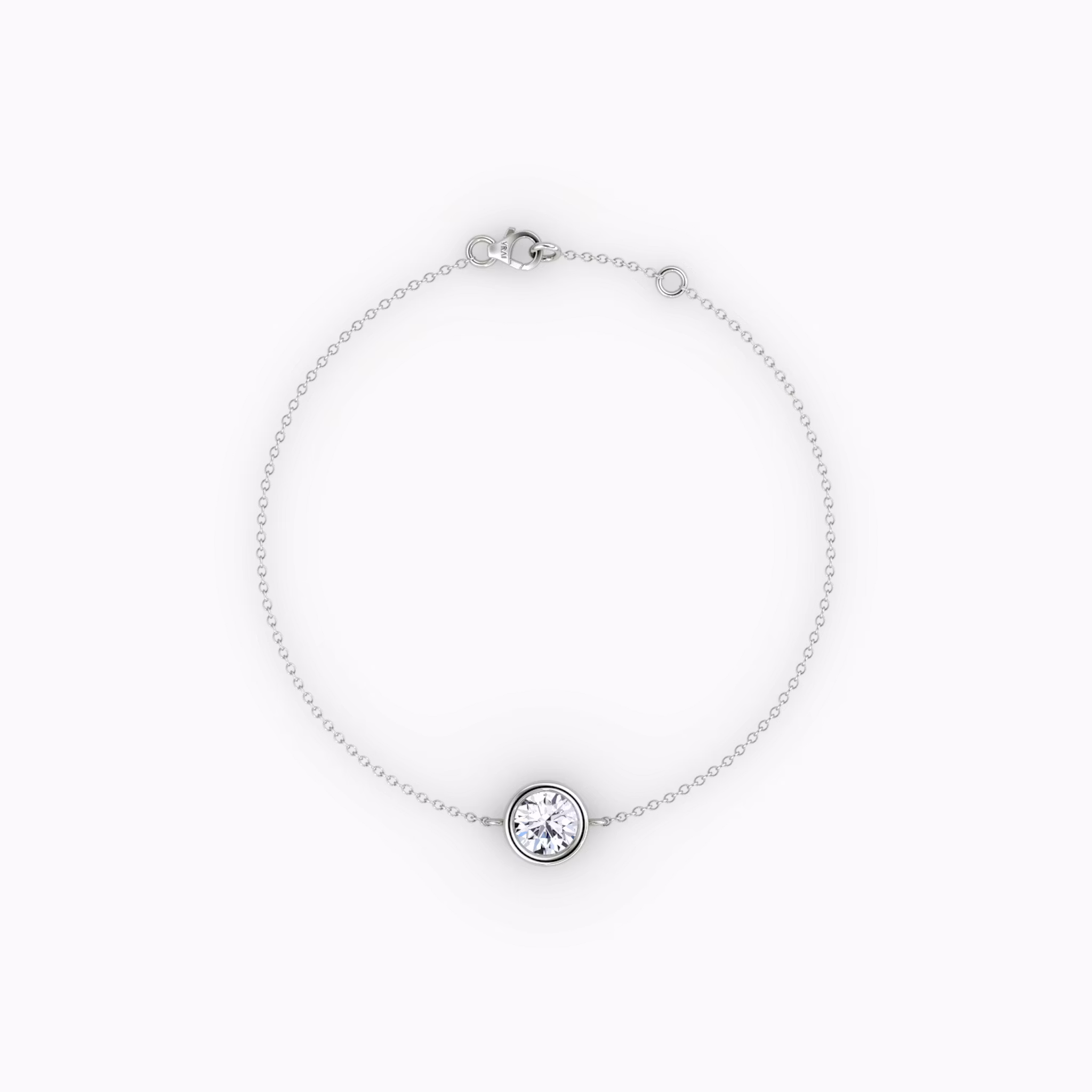 Bezel Solitaire Bracelet Round Brilliant | White Gold