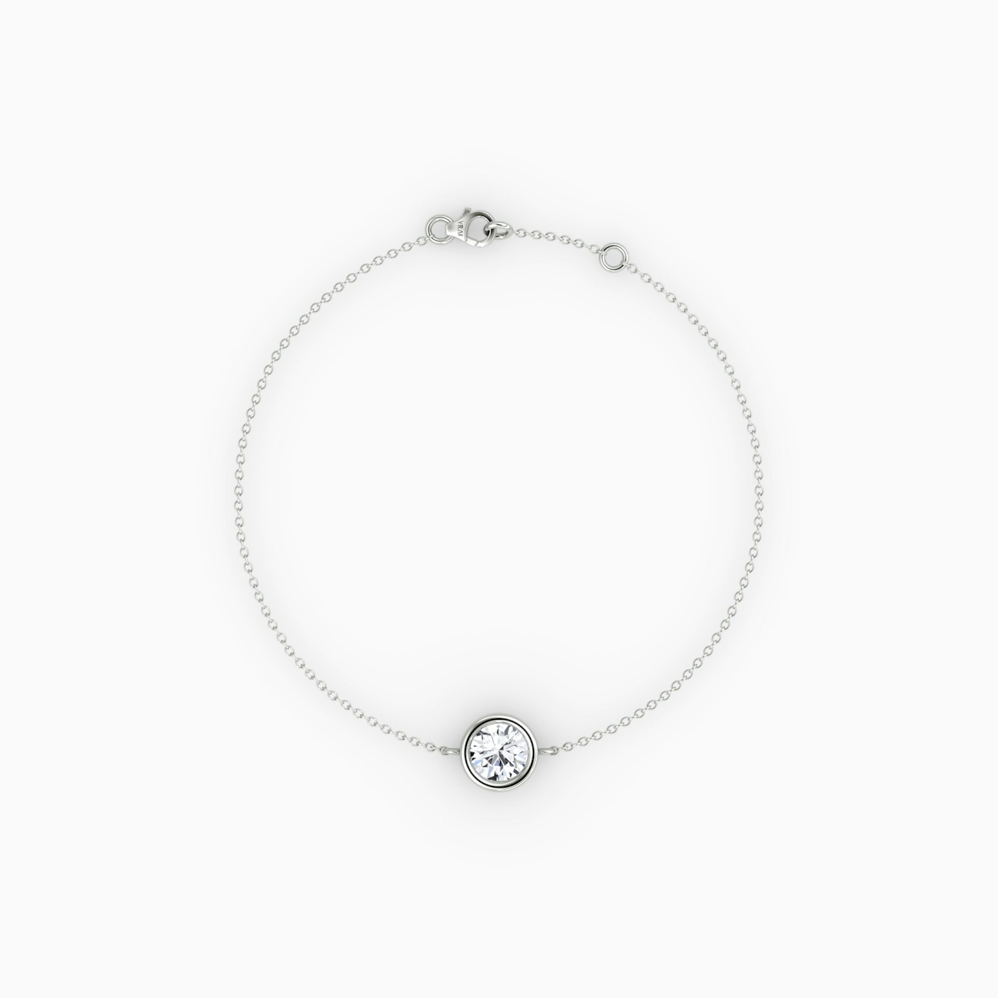 Bezel Solitaire Bracelet | Round Brilliant | 14k | White Gold | caratWeight: 0.25ct