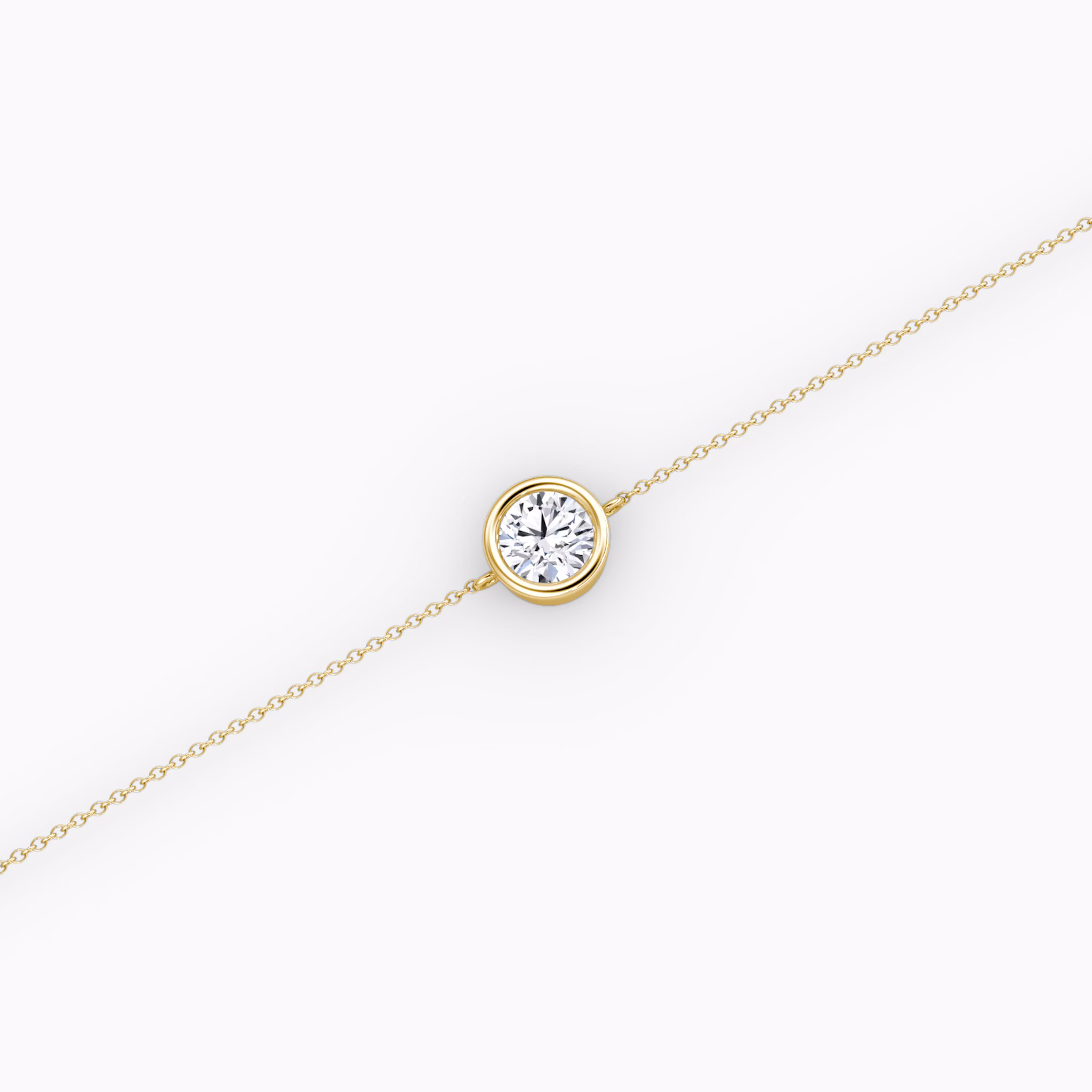 Bezel Solitaire Bracelet | Round Brilliant | 14k | Yellow Gold | caratWeight: 0.30ct
