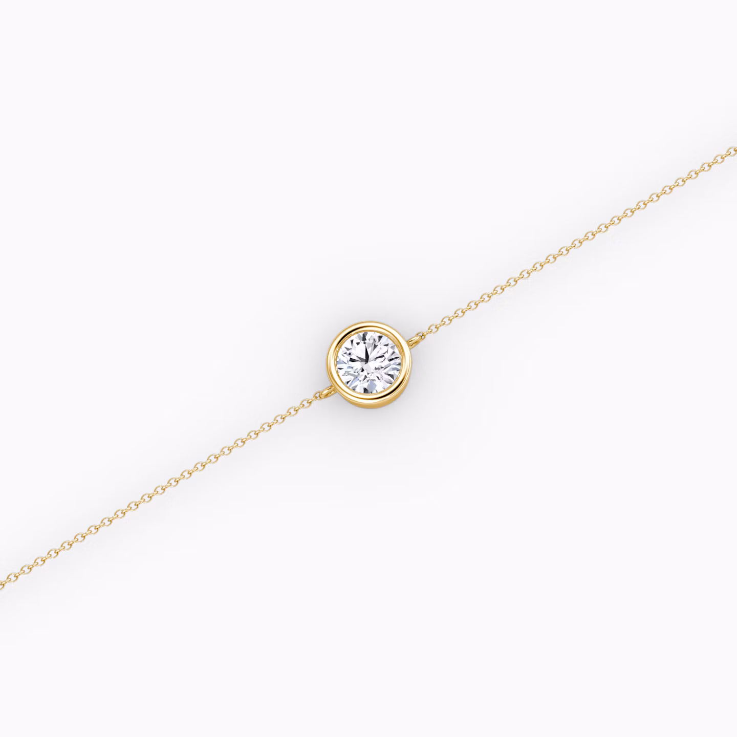 Bezel Solitaire Bracelet | Round Brilliant | 14k | Yellow Gold | caratWeight: 0.40ct