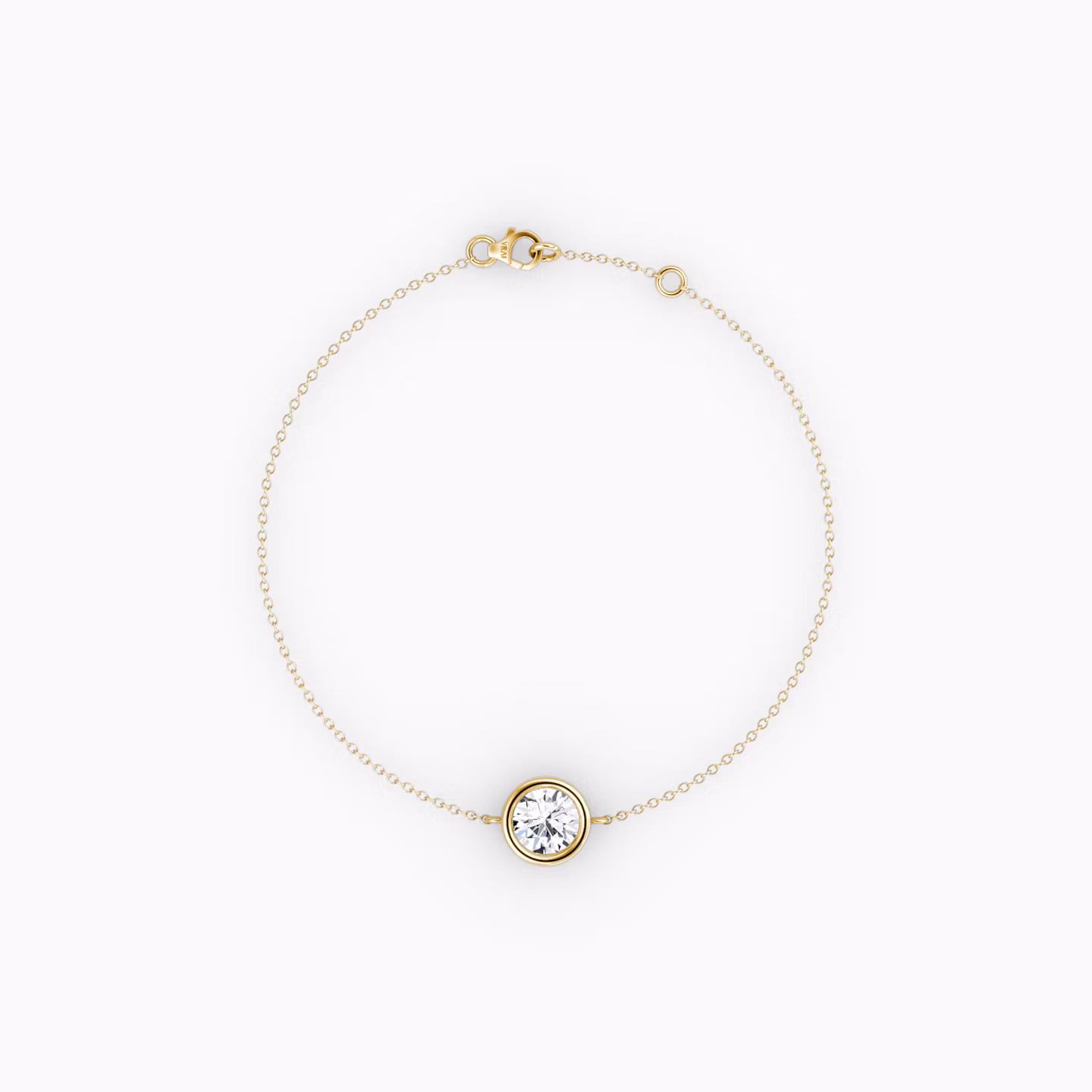 Bezel Solitaire Bracelet | Round Brilliant | 14k | Yellow Gold | caratWeight: 0.40ct
