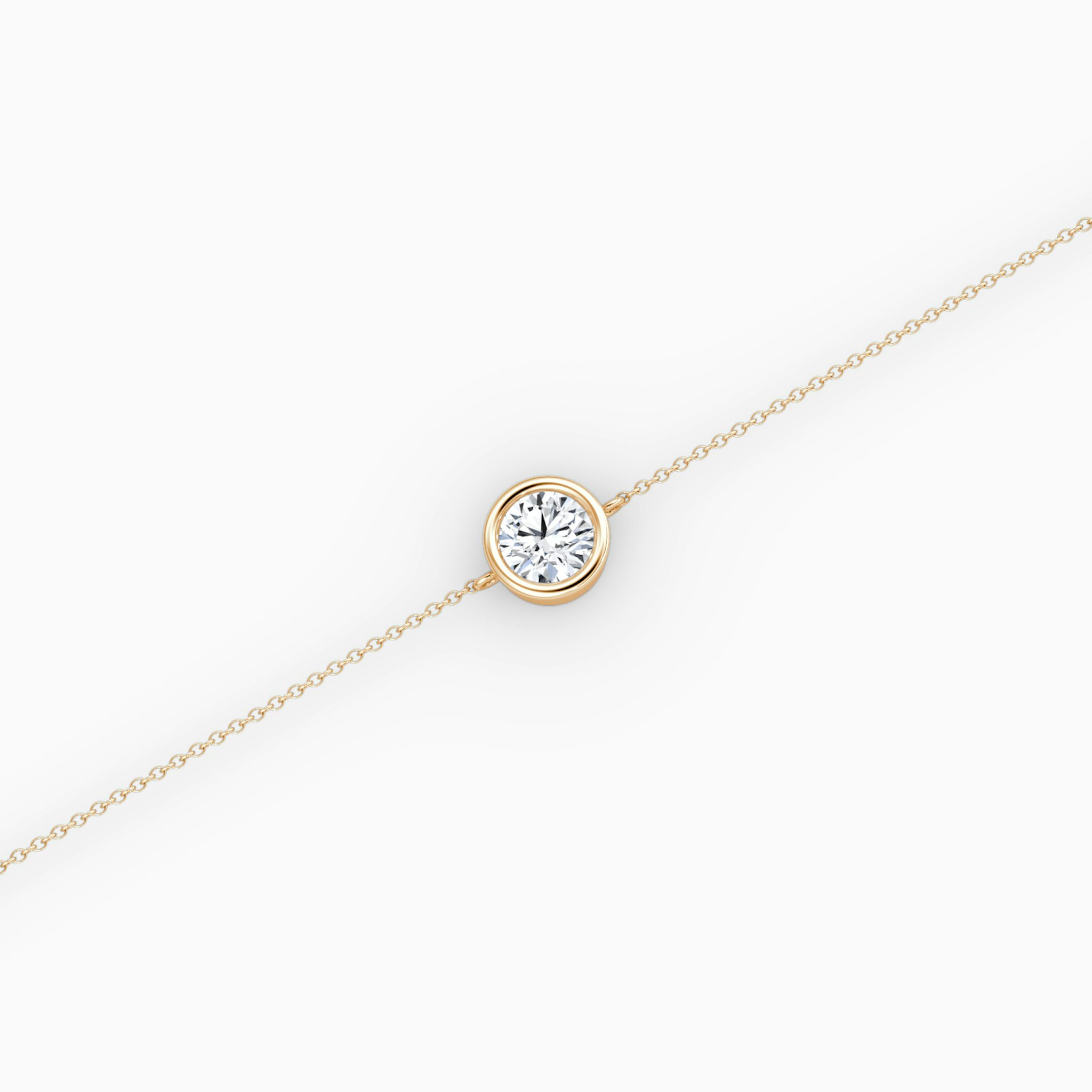 Bezel Solitaire Bracelet | Round Brilliant | 14k | Rose Gold | caratWeight: 0.30ct