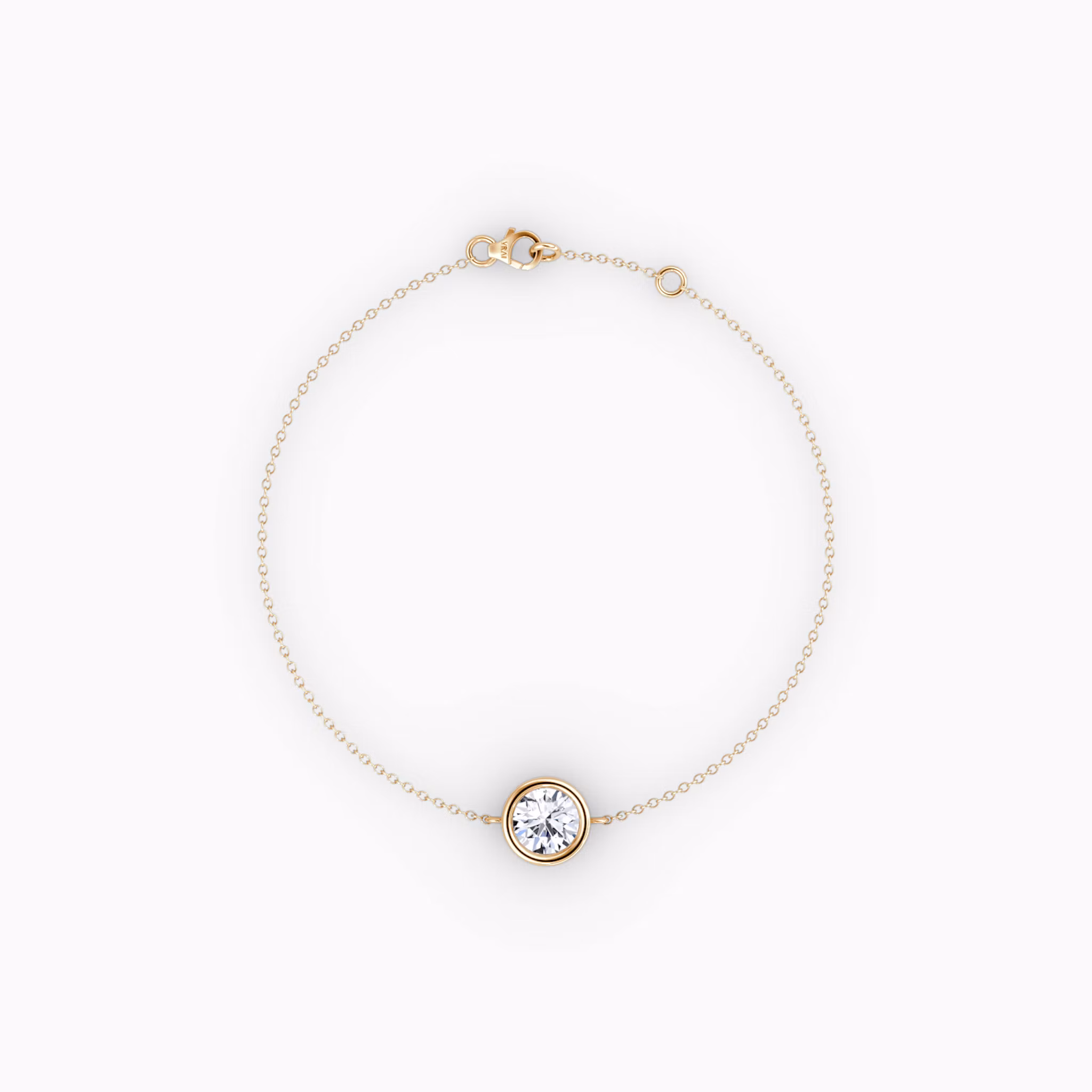 Bezel Solitaire Bracelet Round Brilliant | Rose Gold
