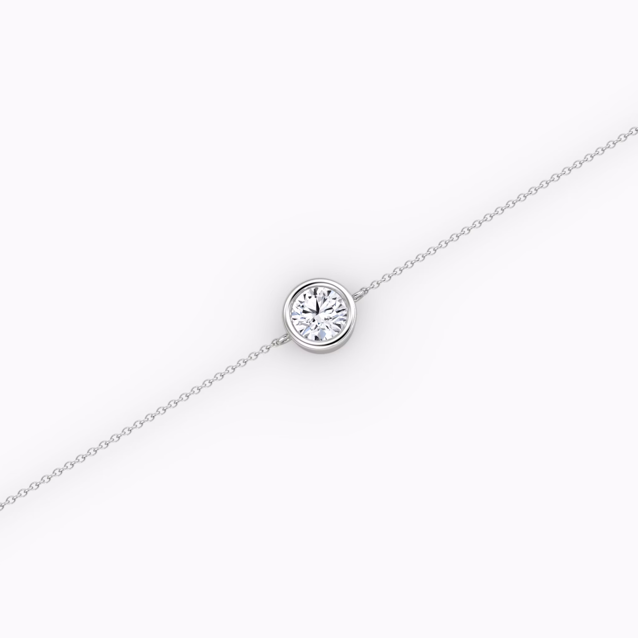 Bezel Solitaire Bracelet | Round Brilliant | 14k | White Gold | caratWeight: 0.30ct