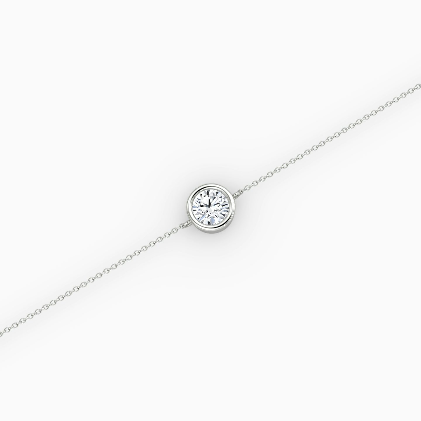 Bezel Solitaire Bracelet | Round Brilliant | 14k | White Gold | caratWeight: 0.40ct