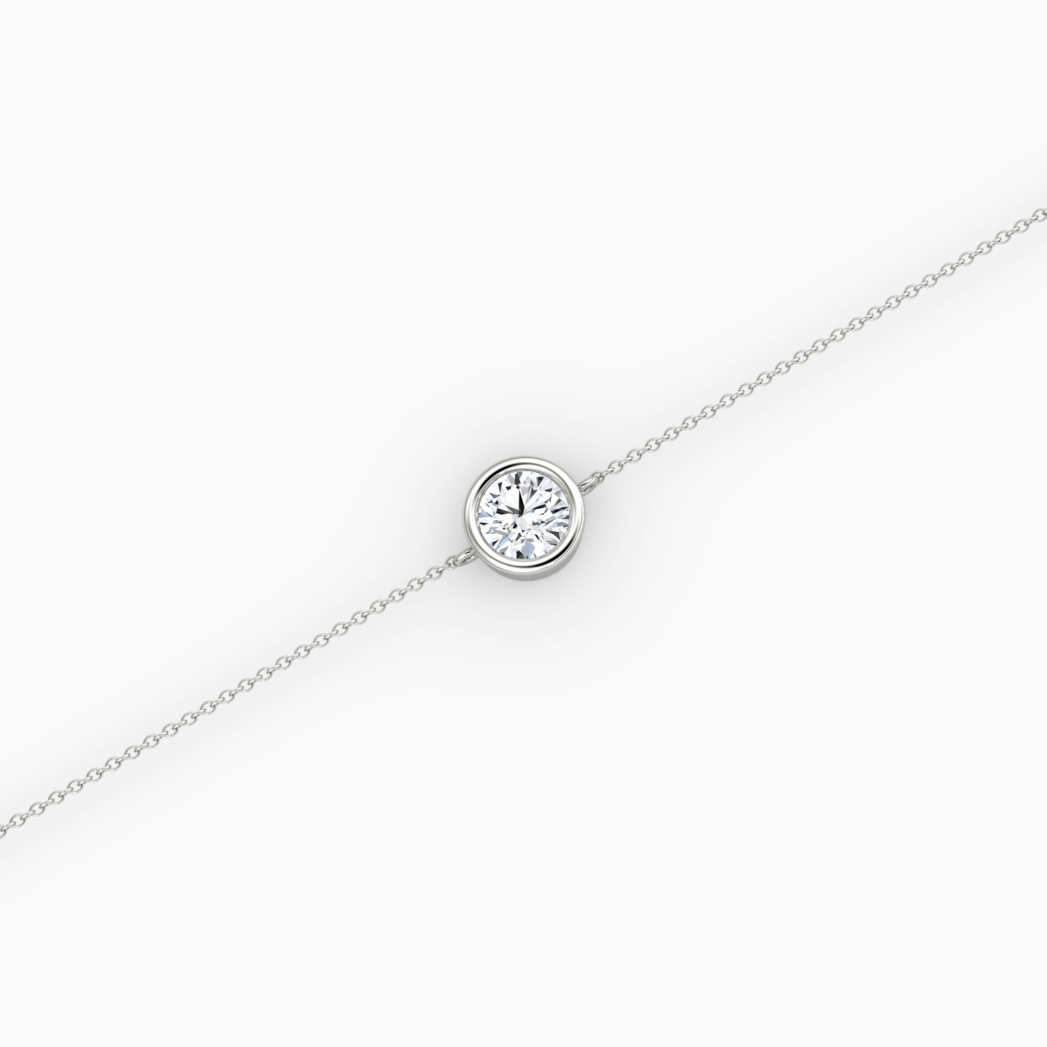 Bezel Solitaire Bracelet | Round Brilliant | 14k | White Gold | caratWeight: 0.30ct