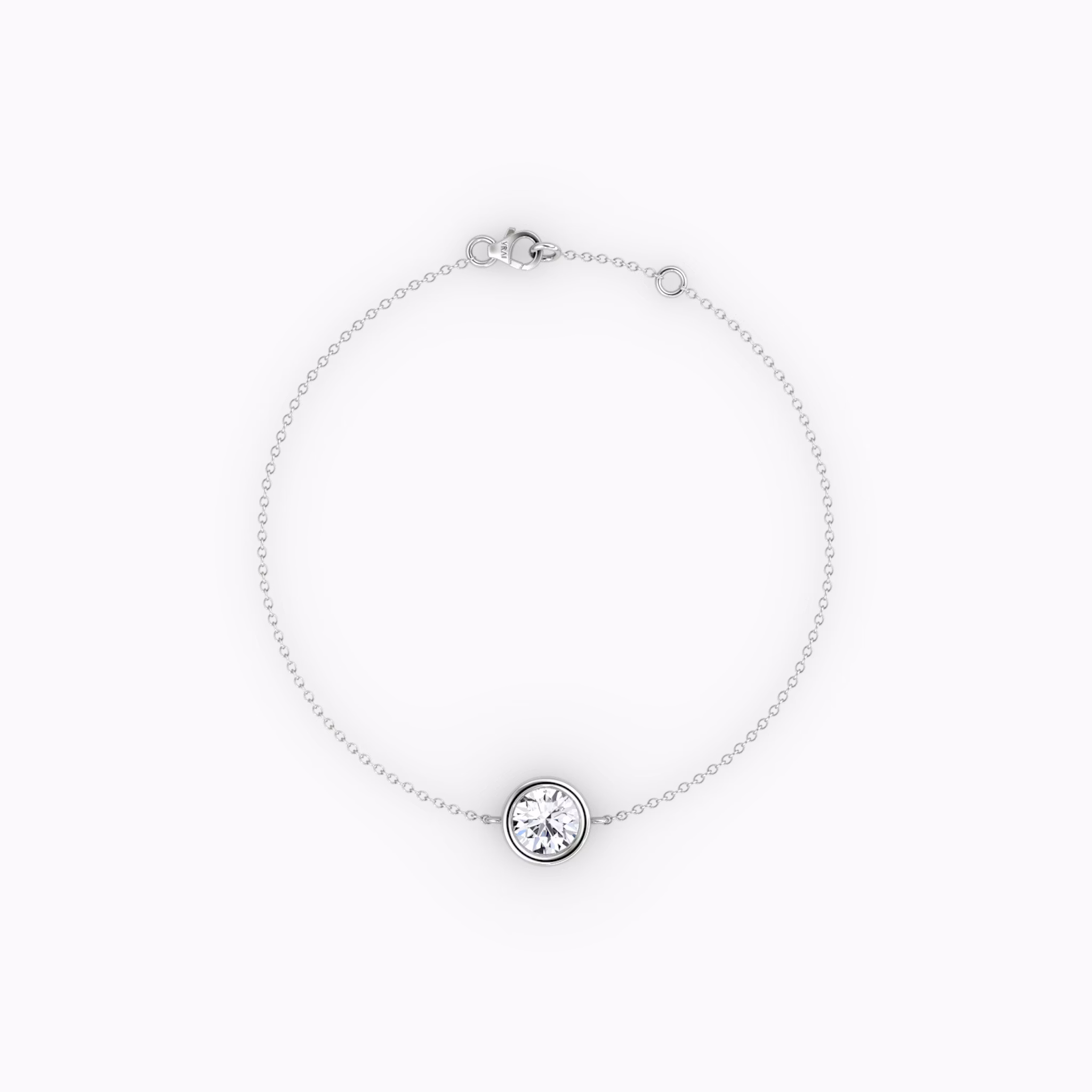 Bezel Solitaire Bracelet | Round Brilliant | 14k | White Gold | caratWeight: 0.30ct