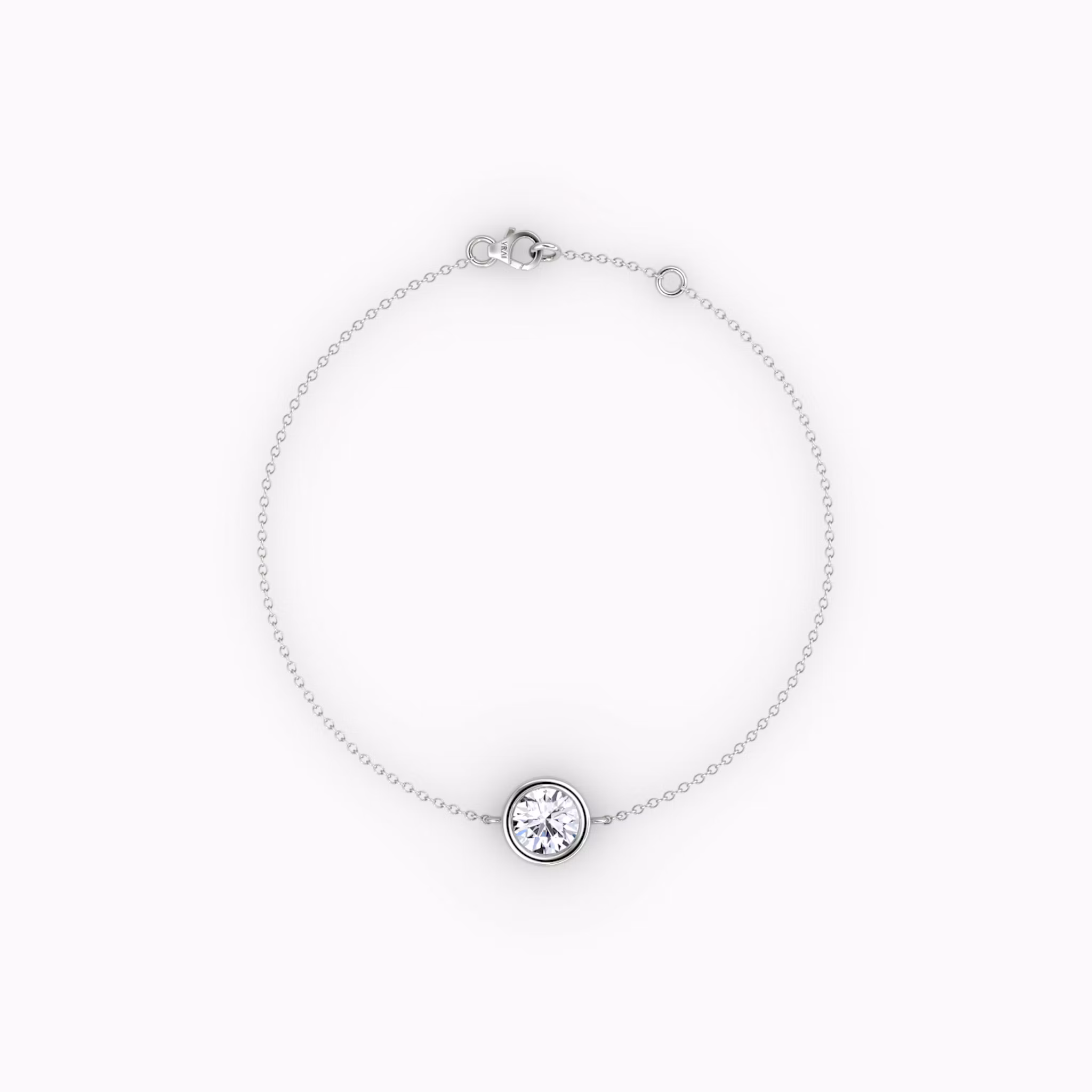 Bezel Solitaire Bracelet Round Brilliant | White Gold