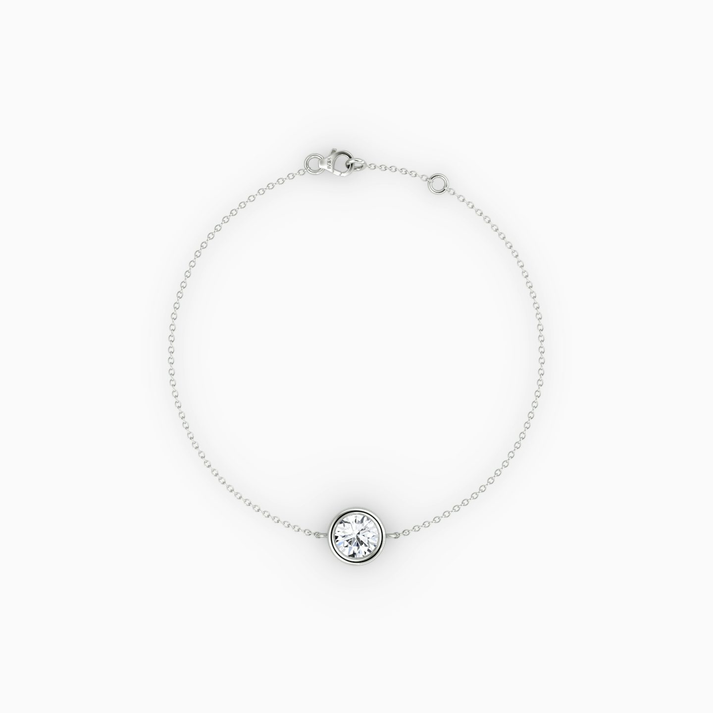 Bezel Solitaire Bracelet | Round Brilliant | 14k | White Gold | caratWeight: 0.40ct