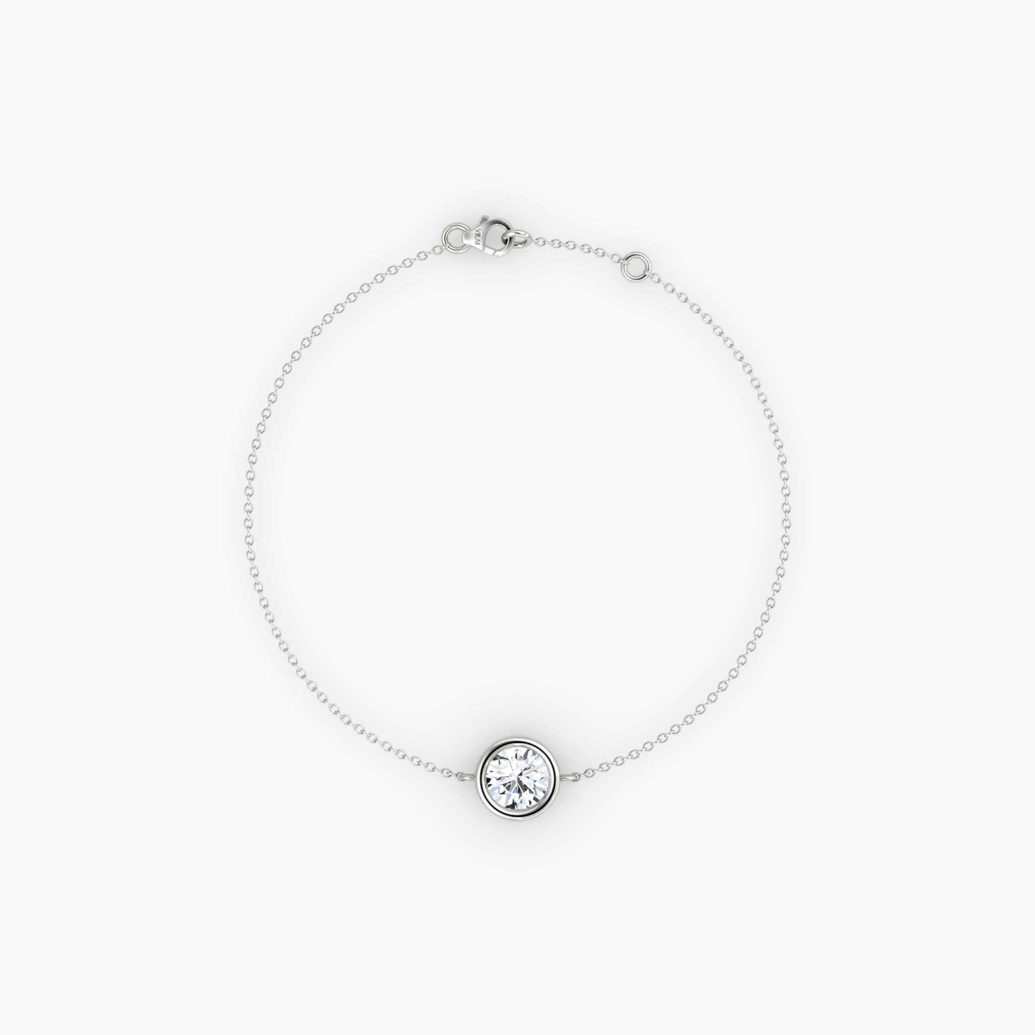Bezel Solitaire Bracelet | Round Brilliant | 14k | White Gold | caratWeight: 0.30ct