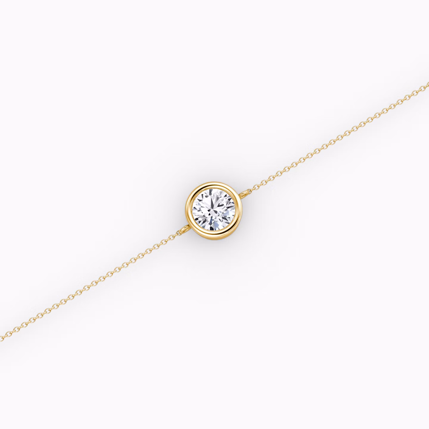 Bezel Solitaire Bracelet | Round Brilliant | 14k | Yellow Gold | caratWeight: 0.50ct