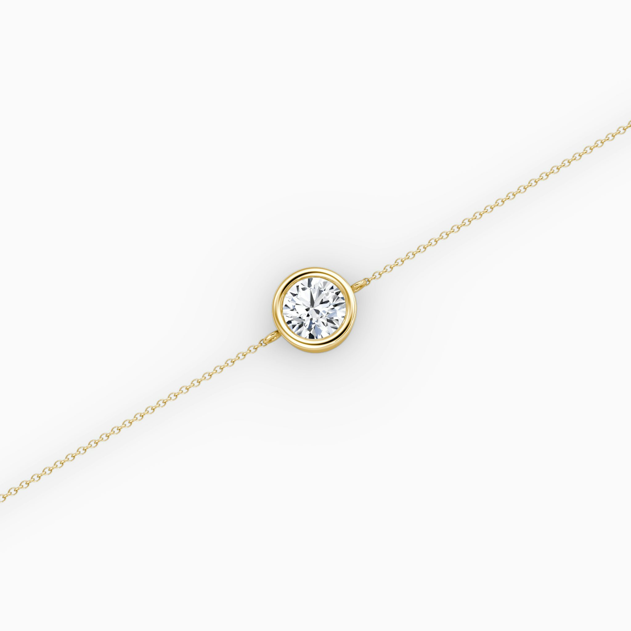 Bezel Solitaire Bracelet | Round Brilliant | 14k | Yellow Gold | caratWeight: 0.50ct