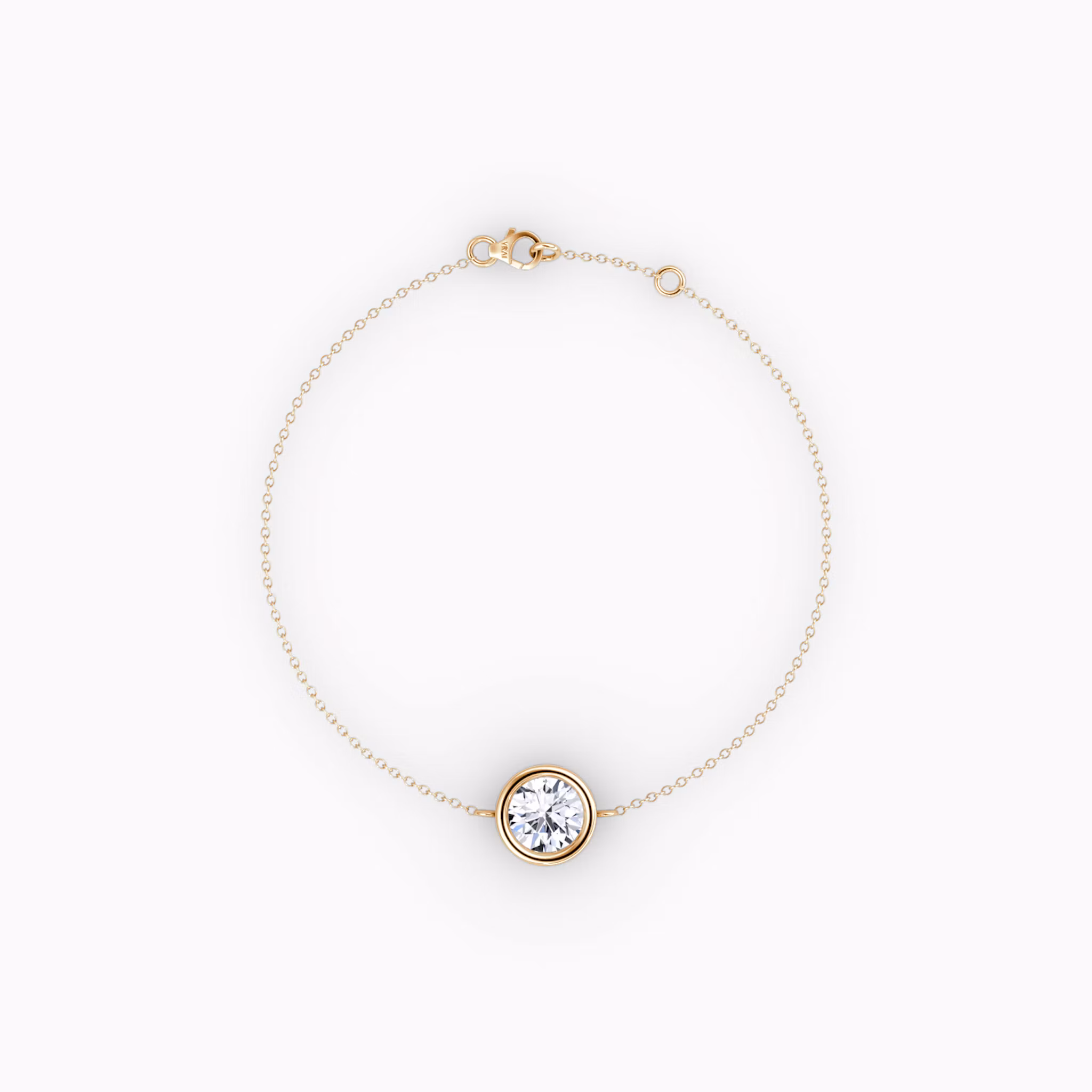 Bezel Solitaire Bracelet Round Brilliant | Rose Gold