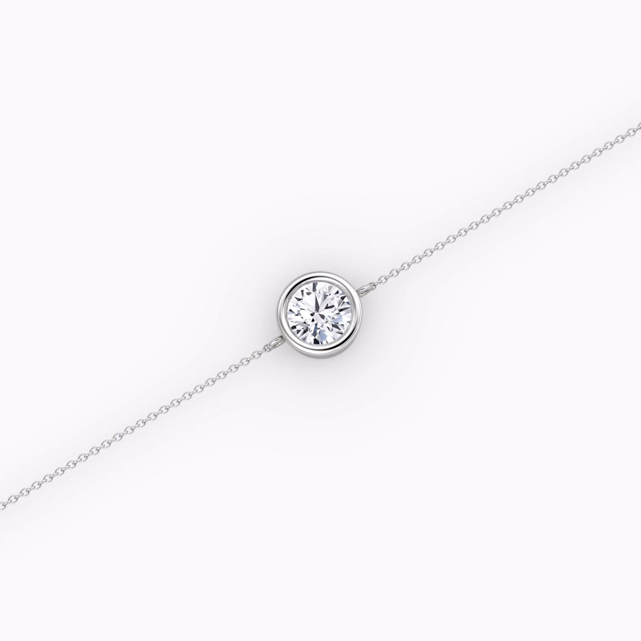 Bezel Solitaire Bracelet | Round Brilliant | 14k | White Gold | caratWeight: 0.50ct