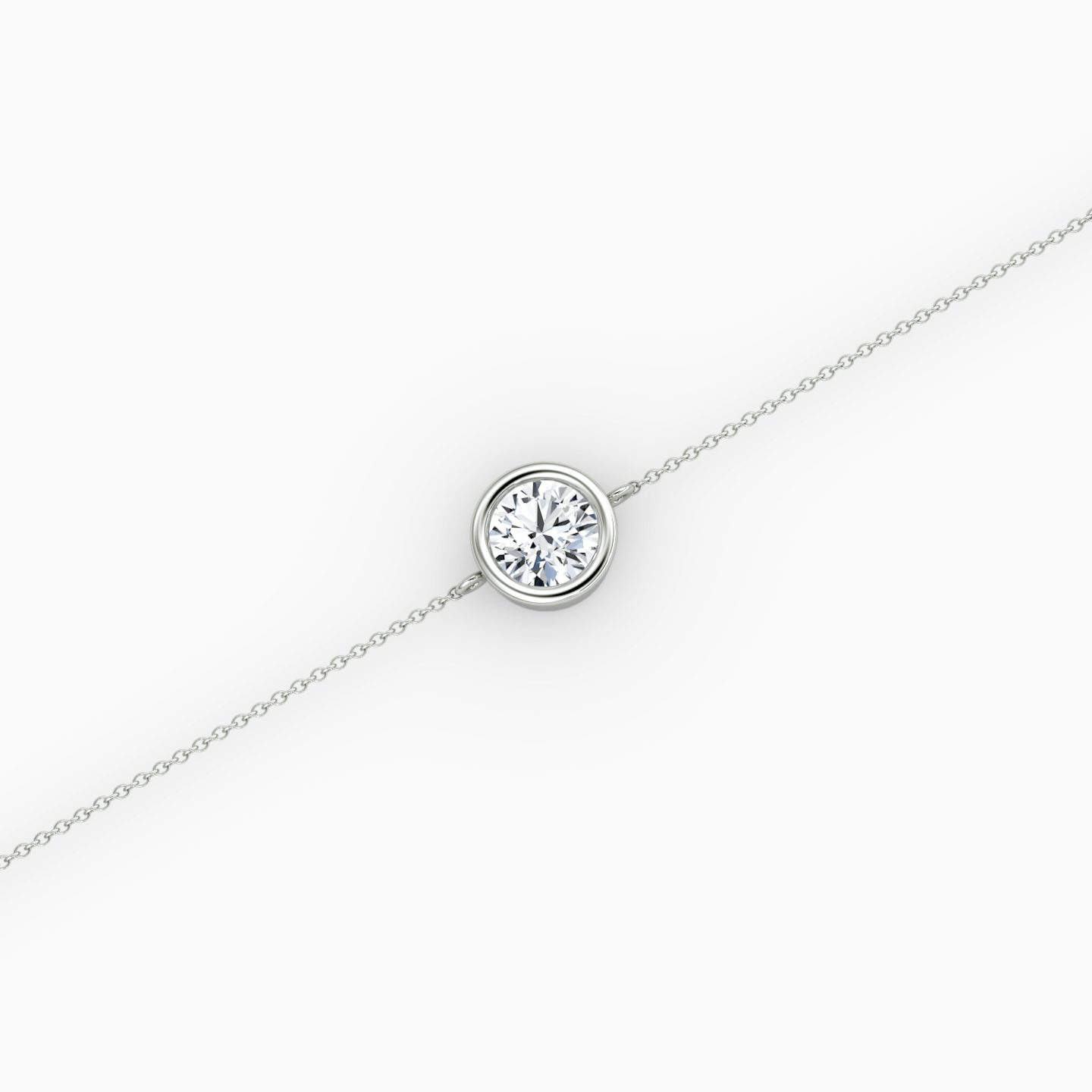 Bezel Solitaire Bracelet | Round Brilliant | 14k | White Gold | caratWeight: 0.50ct