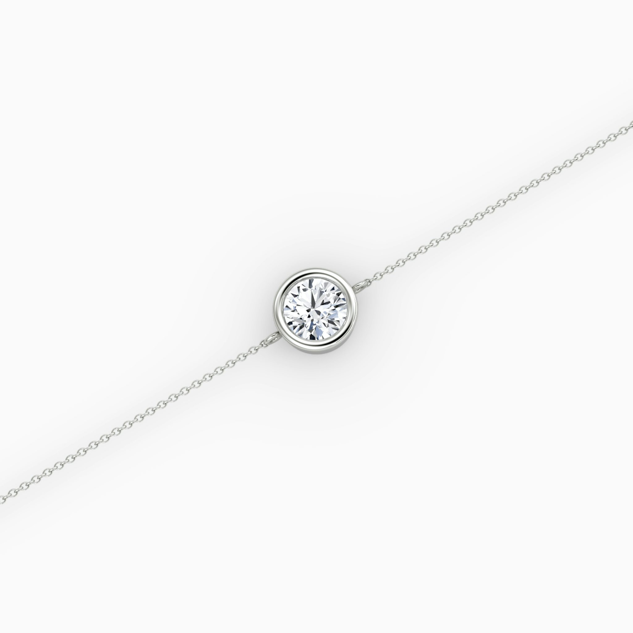 Bezel Solitaire Bracelet | Round Brilliant | 14k | White Gold | caratWeight: 0.50ct