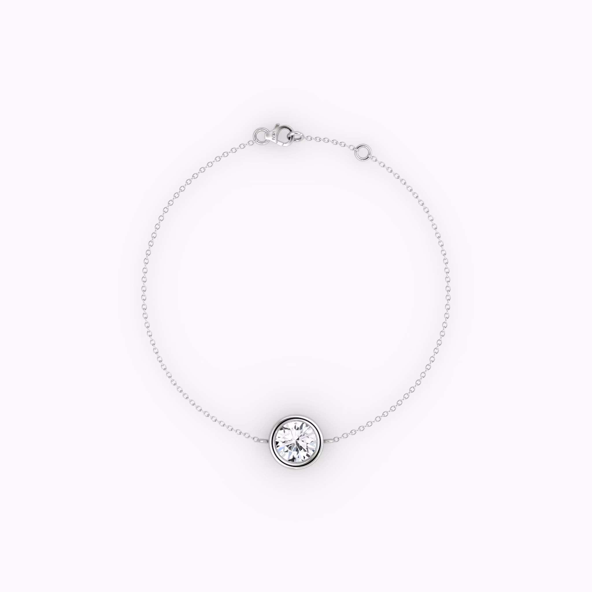Bezel Solitaire Bracelet | Round Brilliant | 14k | White Gold | caratWeight: 0.50ct