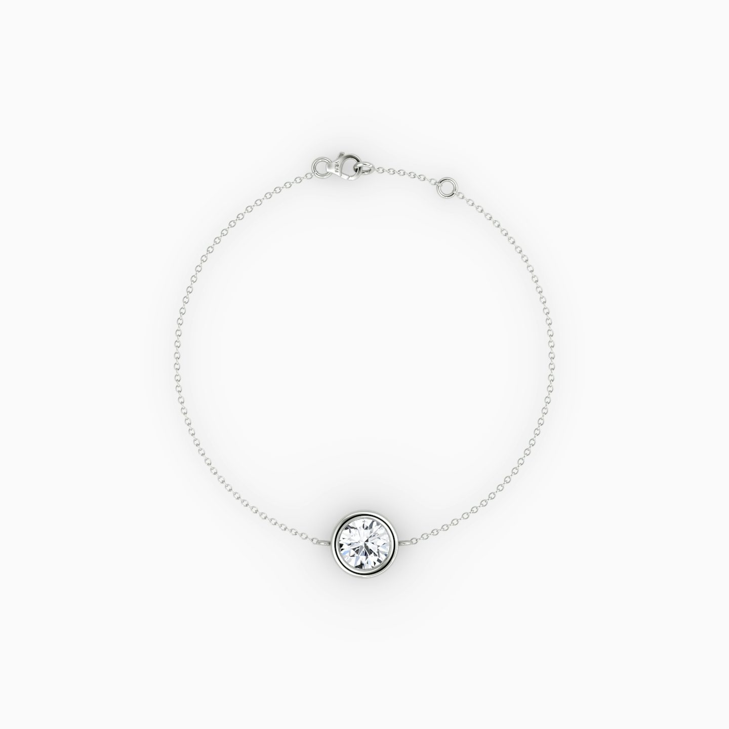 Bezel Solitaire Bracelet | Round Brilliant | 14k | White Gold | caratWeight: 0.50ct