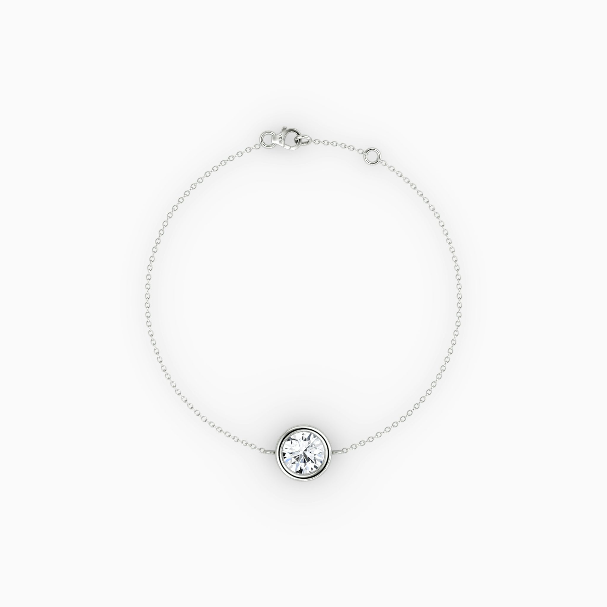 Bezel Solitaire Bracelet | Round Brilliant | 14k | White Gold | caratWeight: 0.50ct