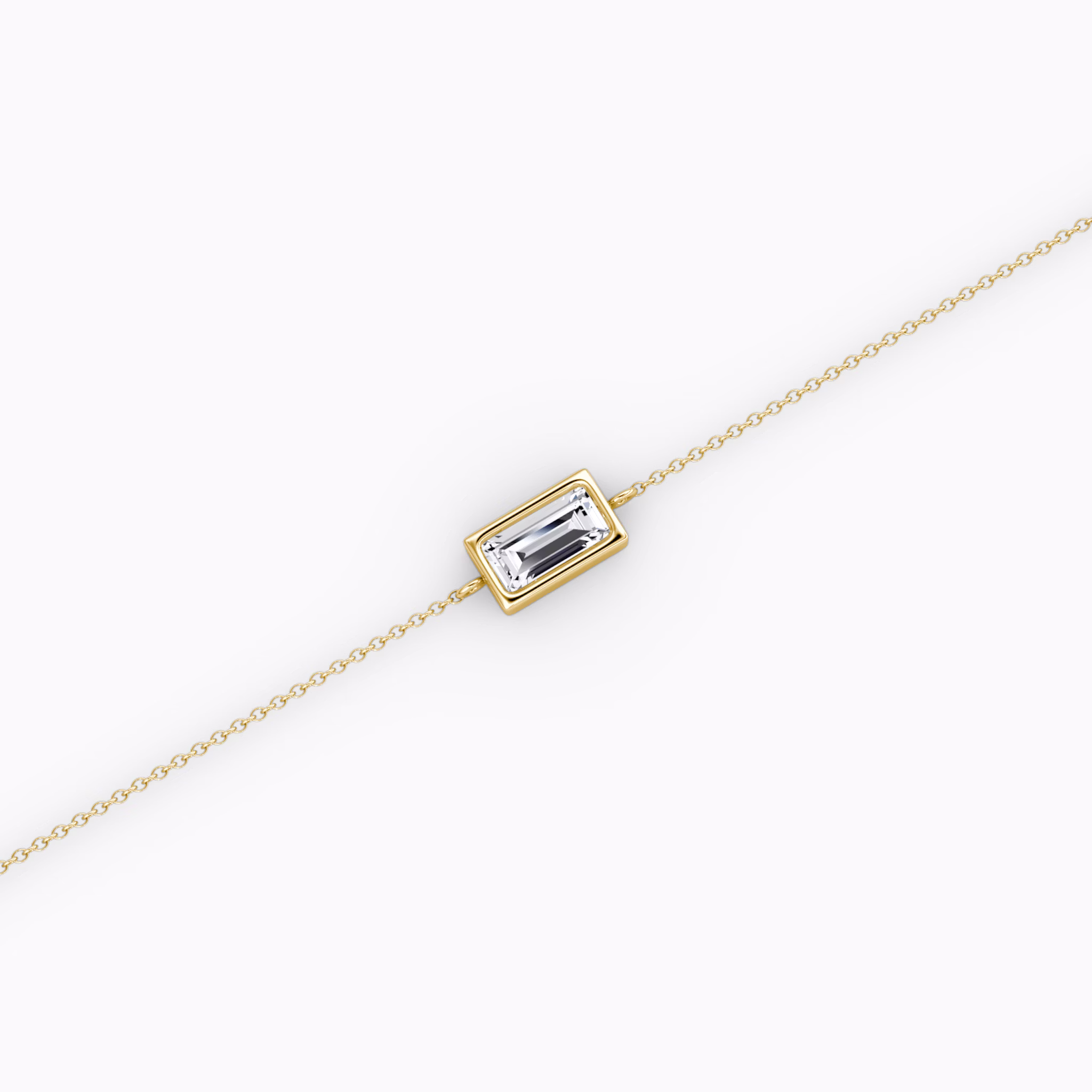 Bezel Solitaire Bracelet | Baguette | 14k | Yellow Gold | caratWeight: 0.25ct