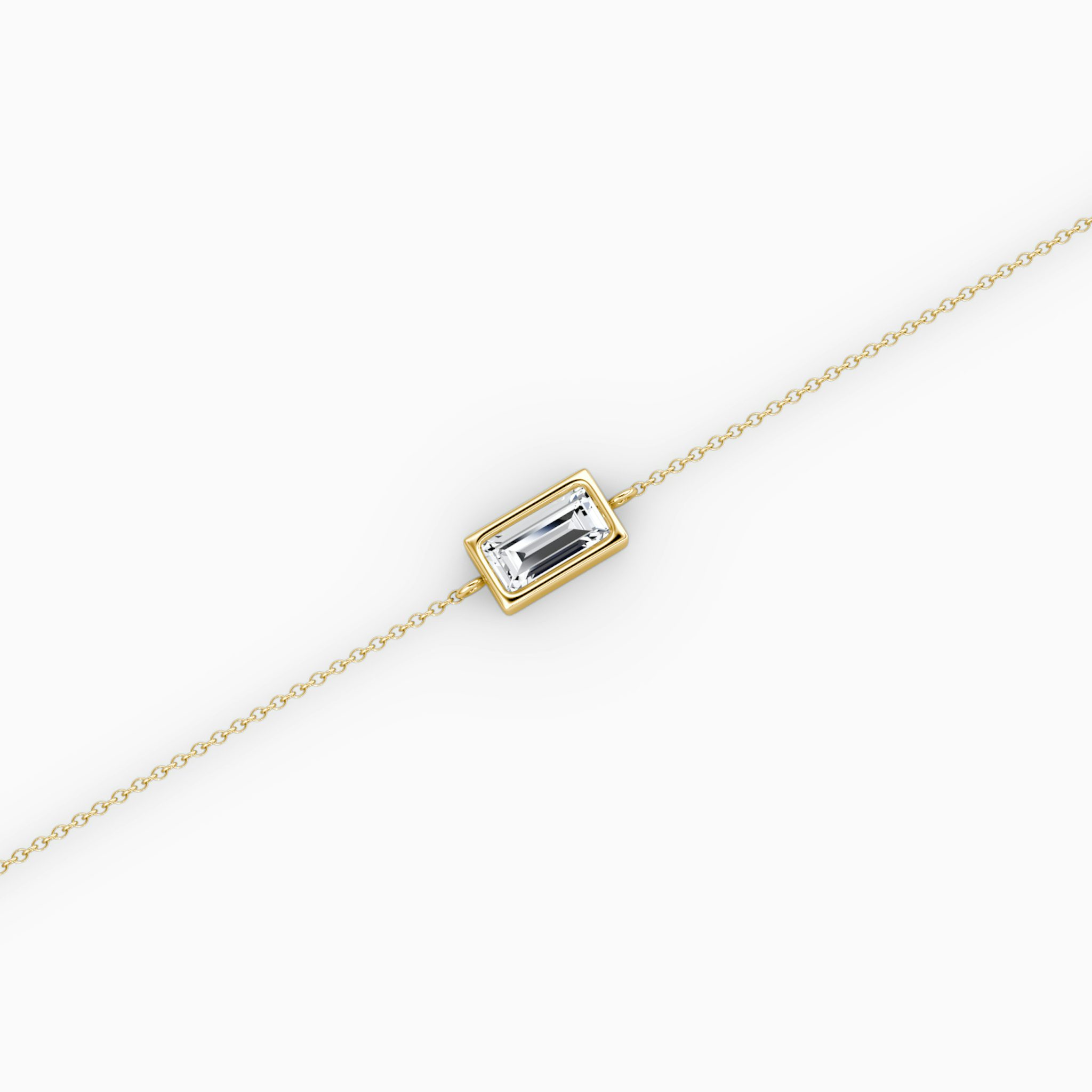 Bezel Solitaire Bracelet | Baguette | 14k | Yellow Gold | caratWeight: 0.25ct
