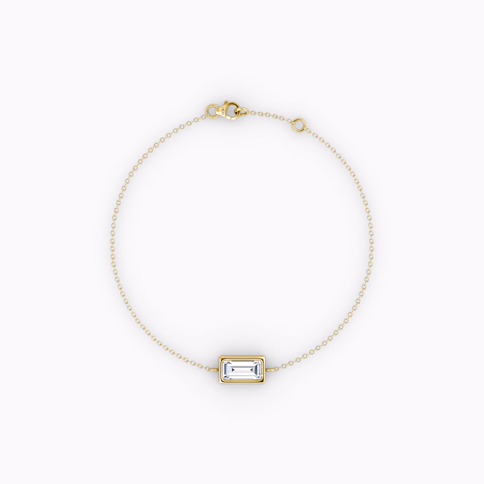 Bezel Solitaire Bracelet Baguette | Yellow Gold