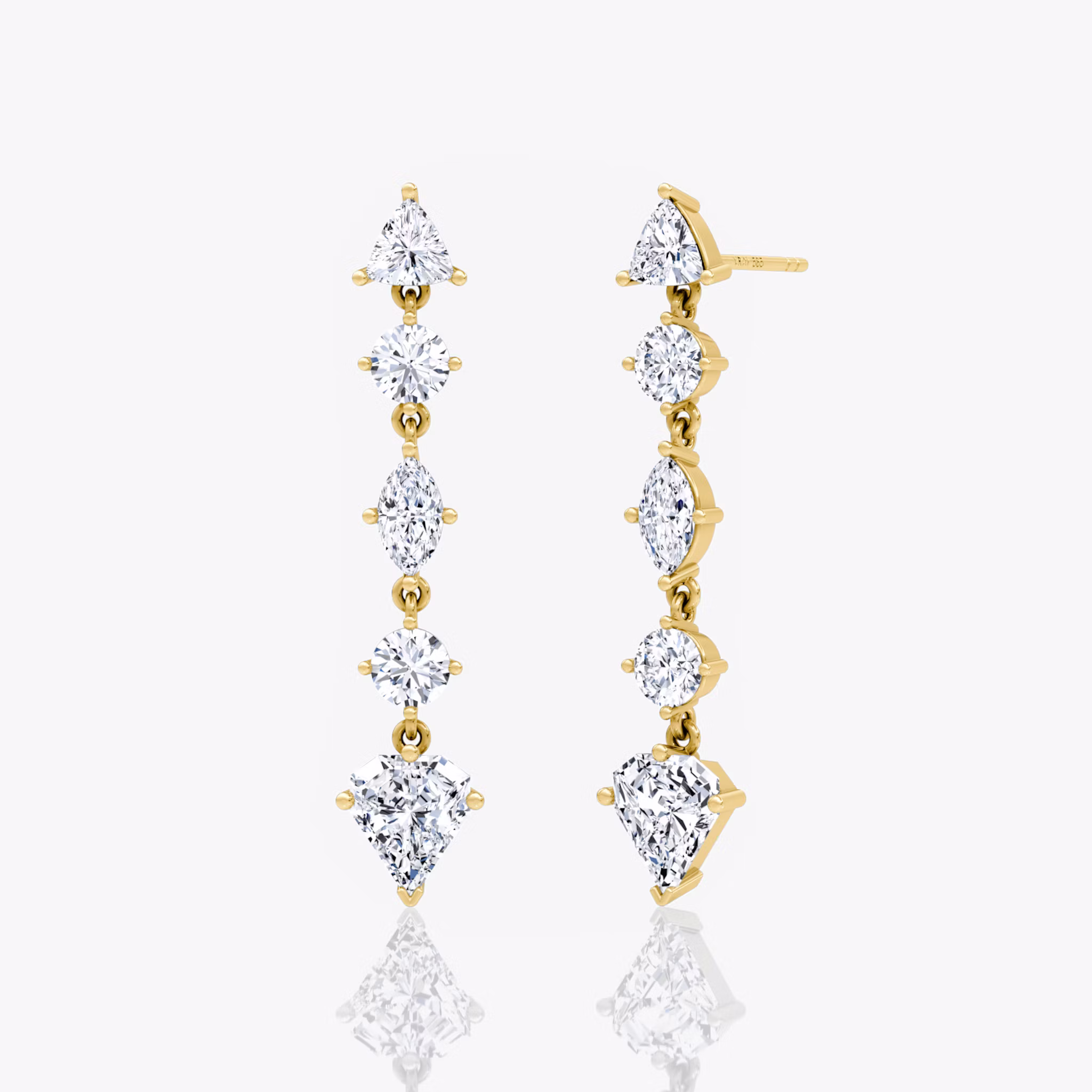 Mixed Drop Shield Earring Shield | Yellow Gold