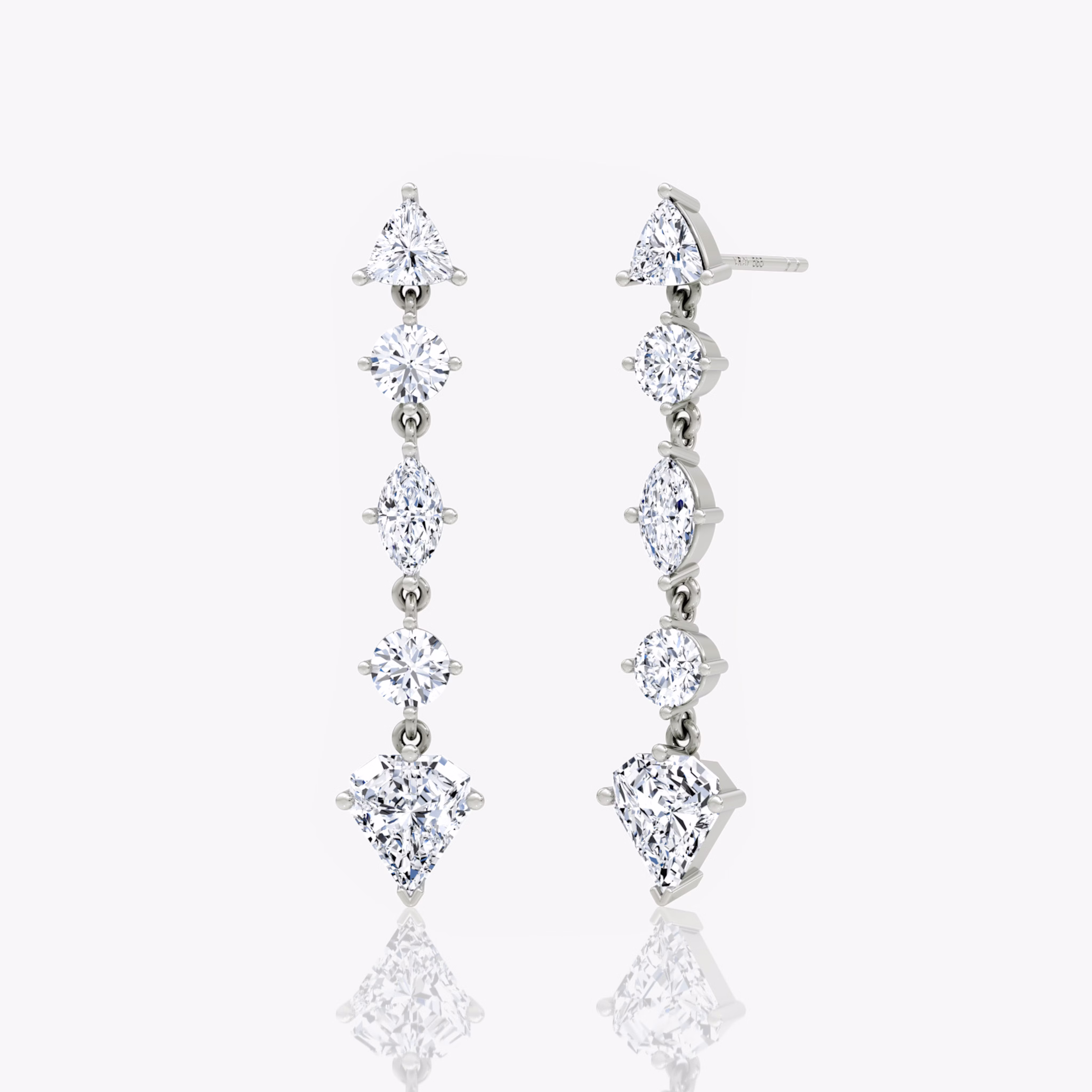 A pair of whit gold Mixed-Drop Earrings.
