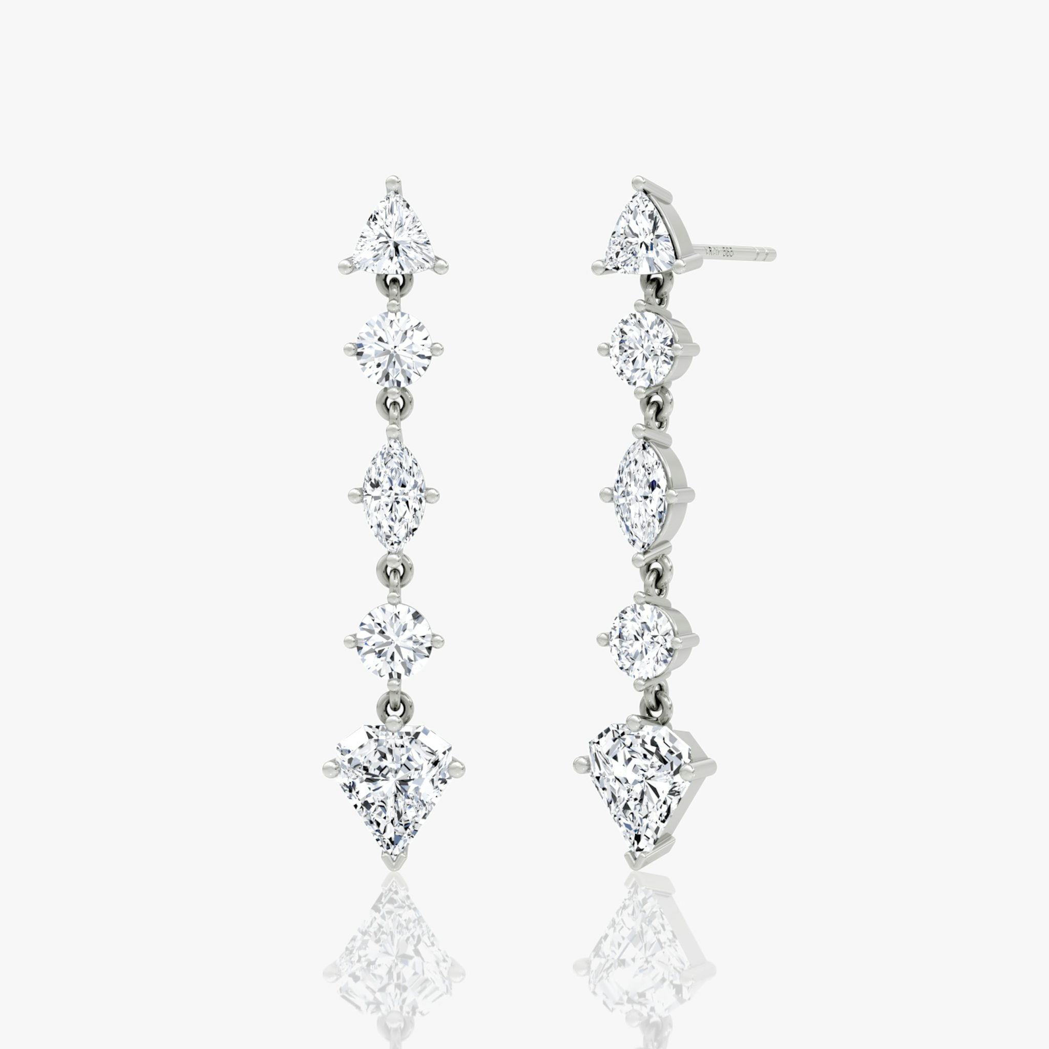 A pair of whit gold Mixed-Drop Earrings.