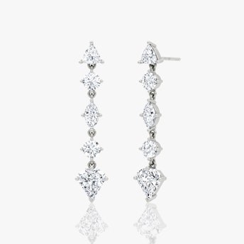A pair of whit gold Mixed-Drop Earrings.