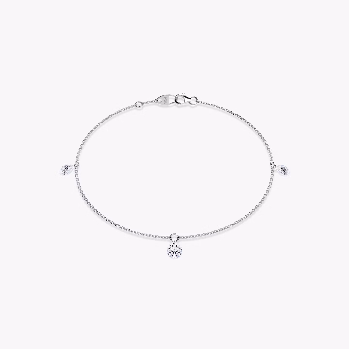 Floating Station Bracelet Round Brilliant | White Gold