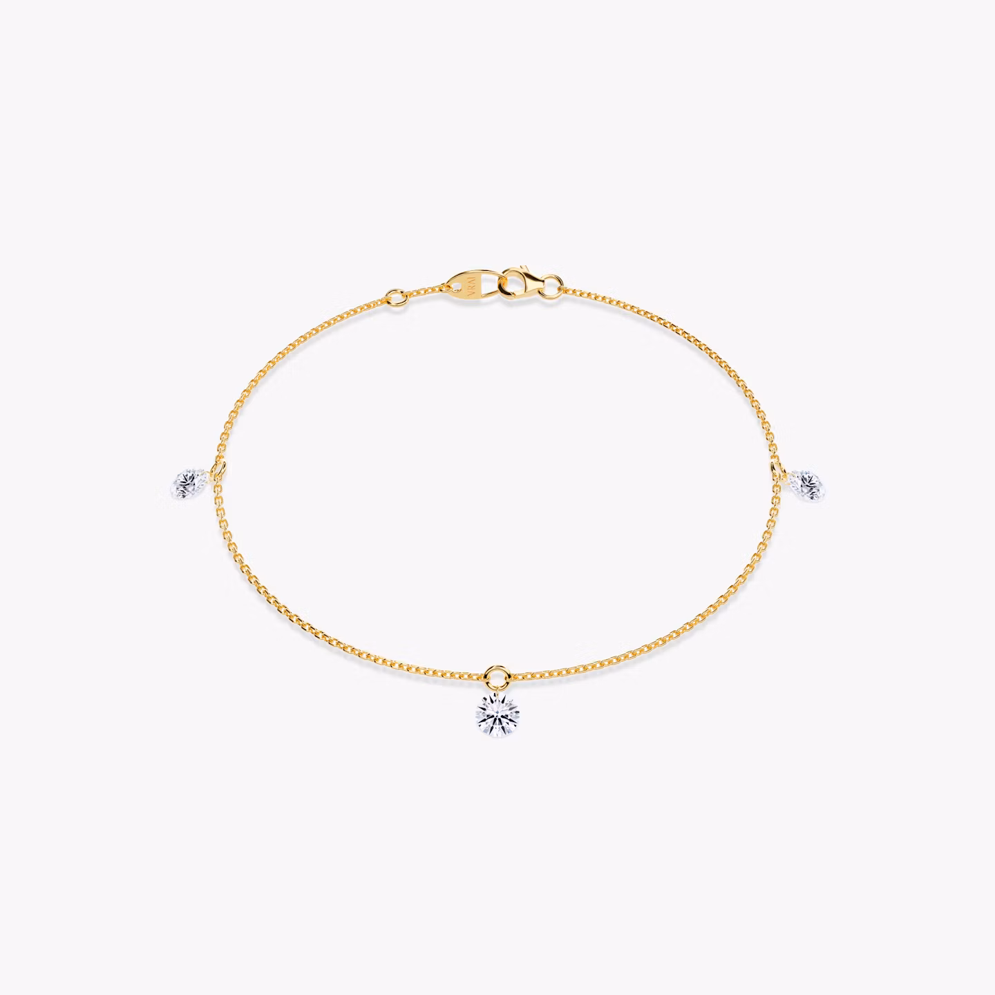 Floating Station Bracelet Round Brilliant | Yellow Gold