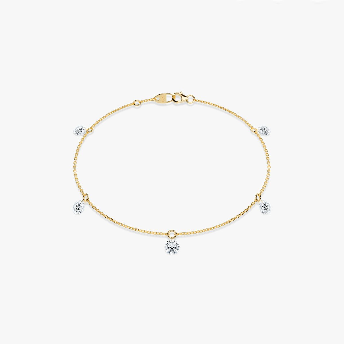 Original Floating Station Bracelet in Yellow Gold | 5 VRAI Created Diamonds