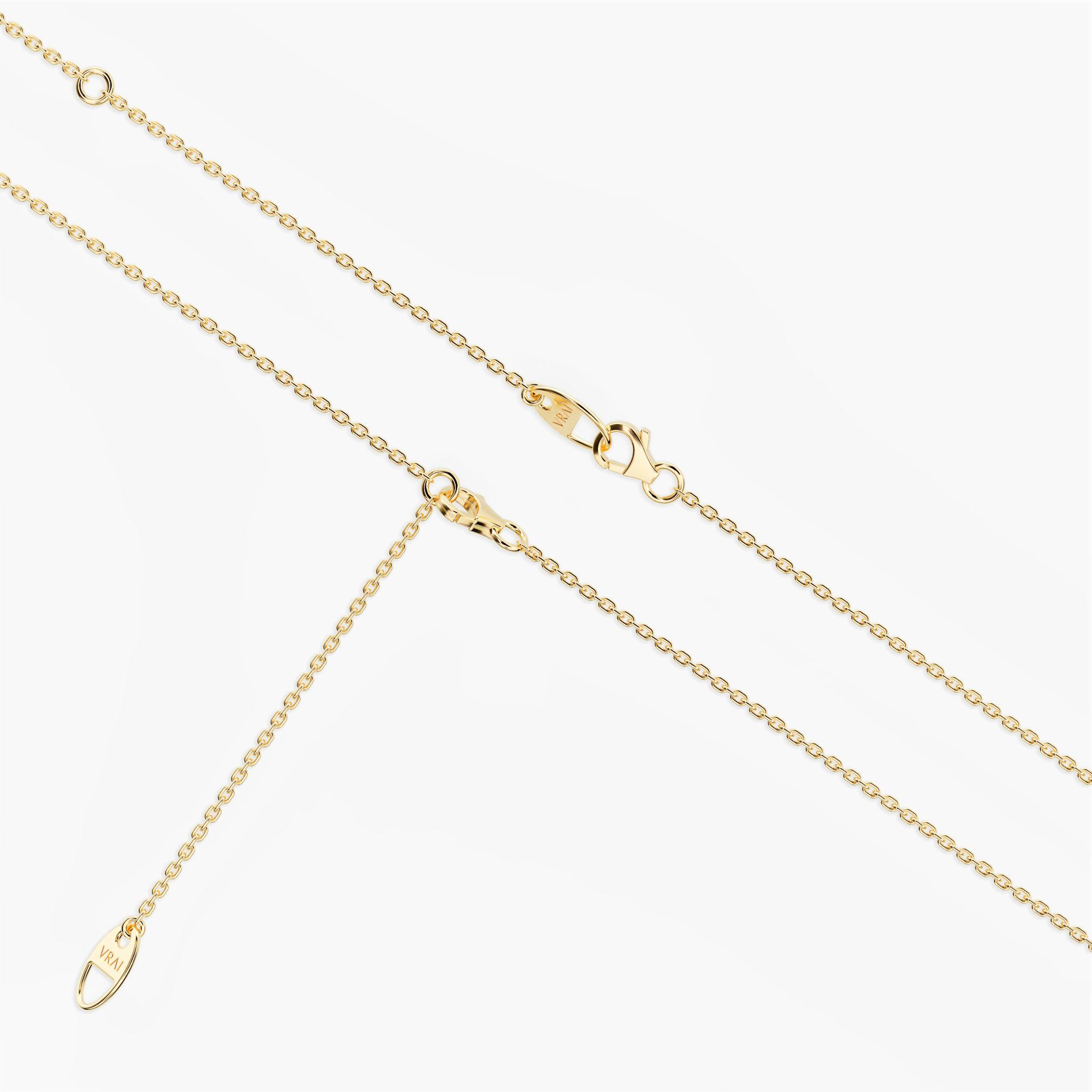 Floating Station Necklace | Round Brilliant | 14k | Yellow Gold | diamondCount: 5 | diamondSize: original | chainLength: 16-18