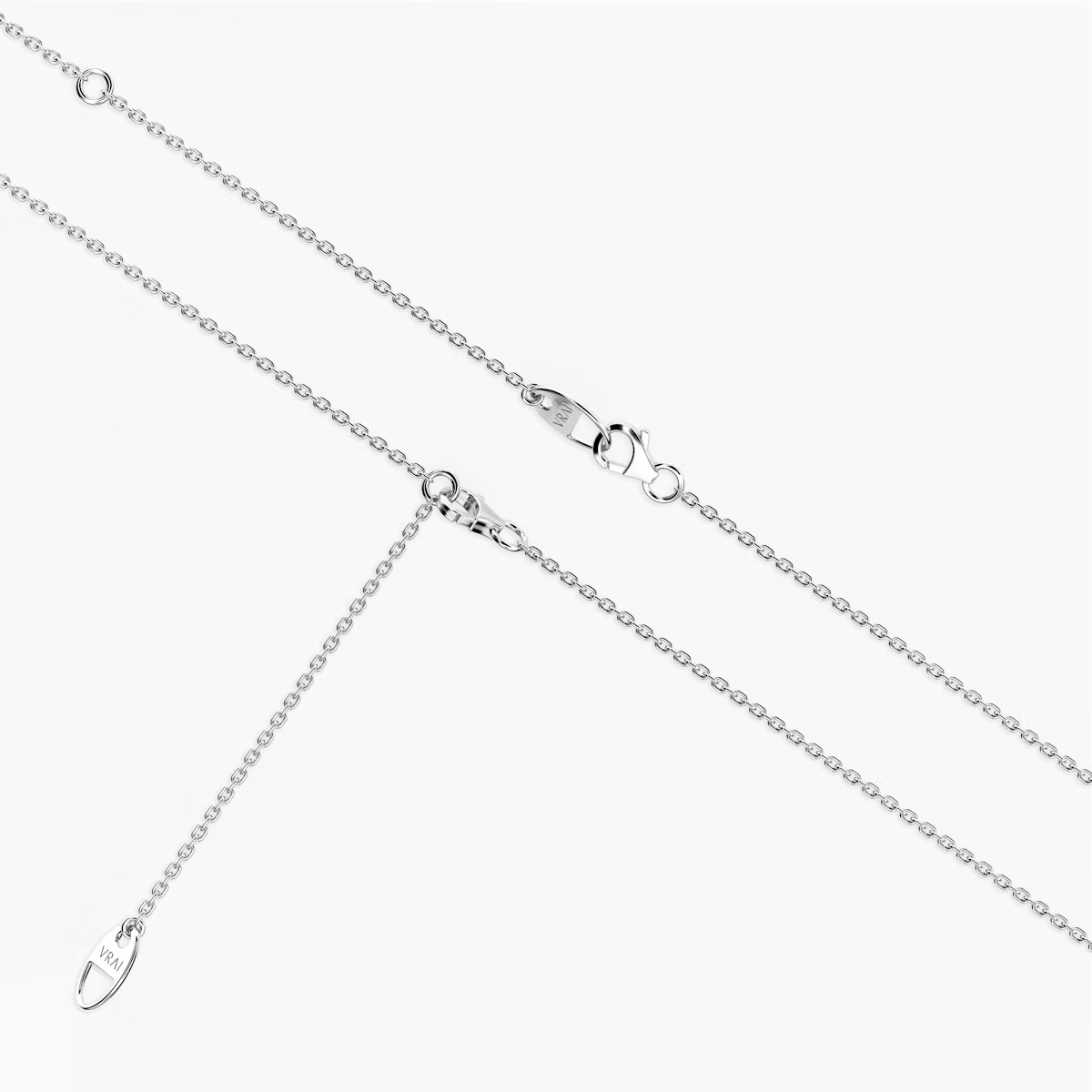 Floating Station Necklace | Round Brilliant | 14k | White Gold | diamondCount: 3 | diamondSize: original | chainLength: 16-18