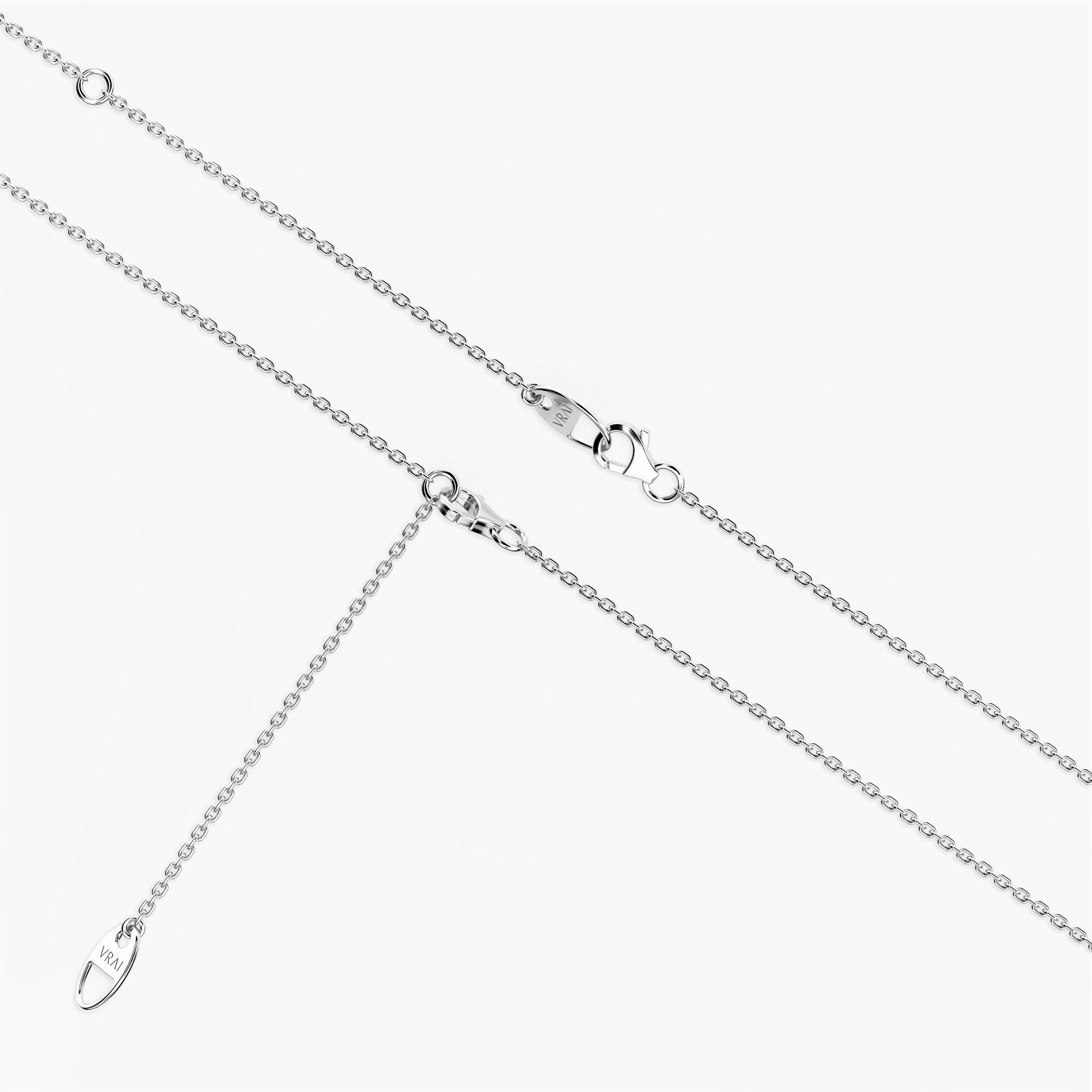 Floating Station Necklace | Round Brilliant | 14k | White Gold | diamondCount: 3 | diamondSize: original | chainLength: 16-18