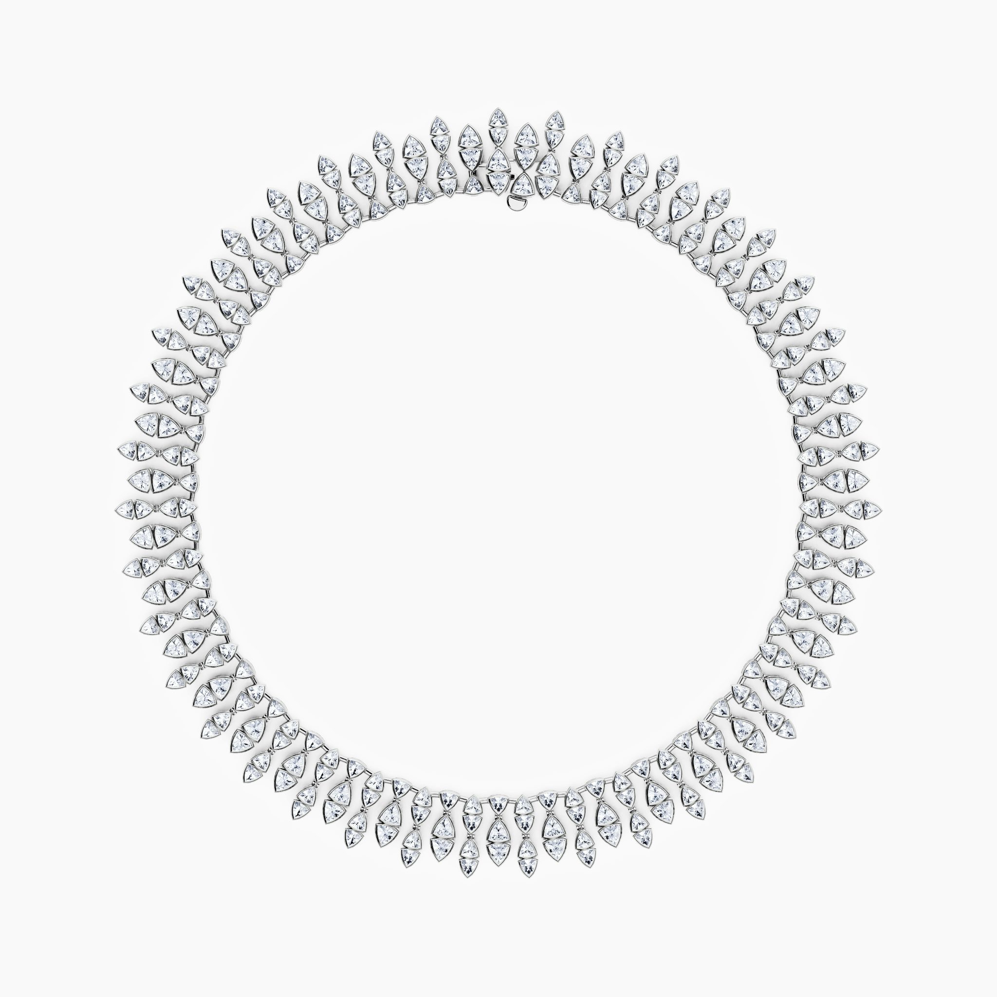 Trillion Cascade Necklace | Trillion | 14k | White Gold | chainLength: 15.5