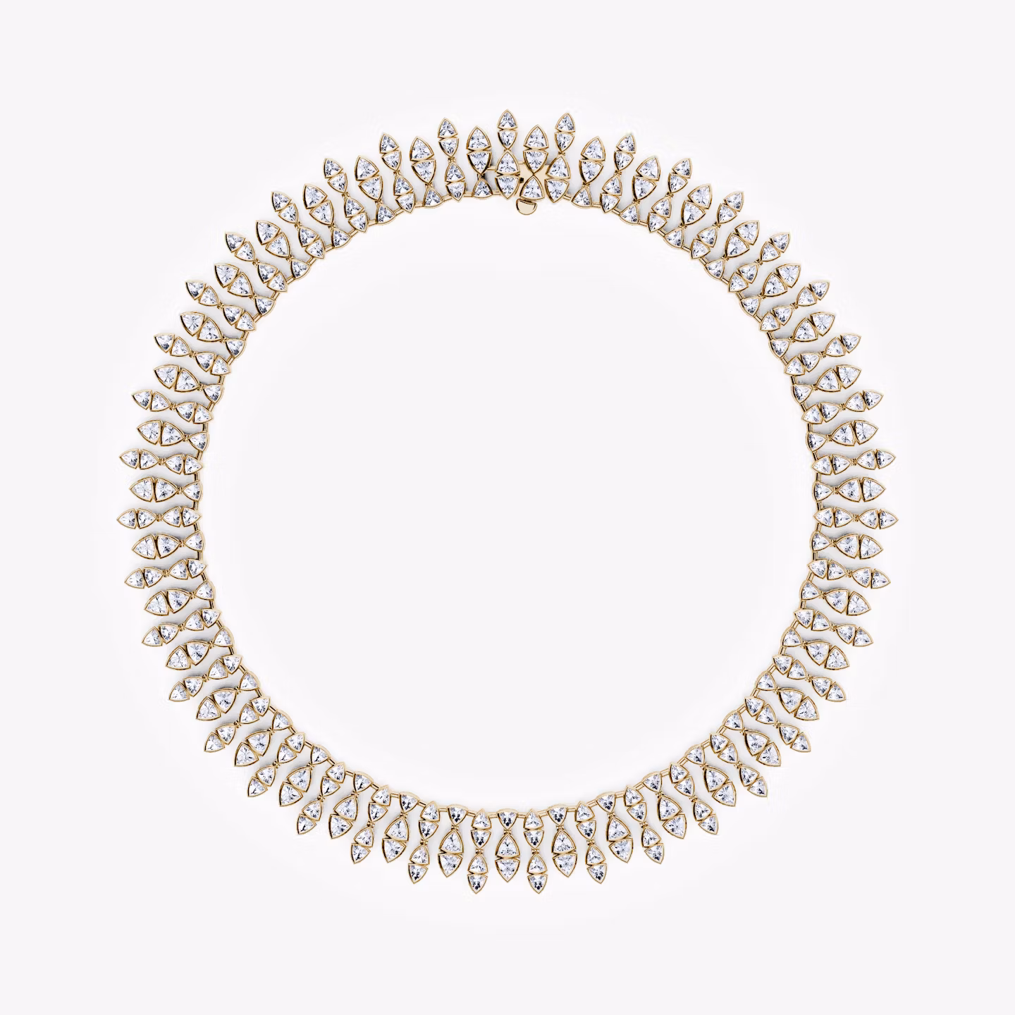 Trillion Cascade Necklace | Trillion | 14k | Yellow Gold | chainLength: 15.5