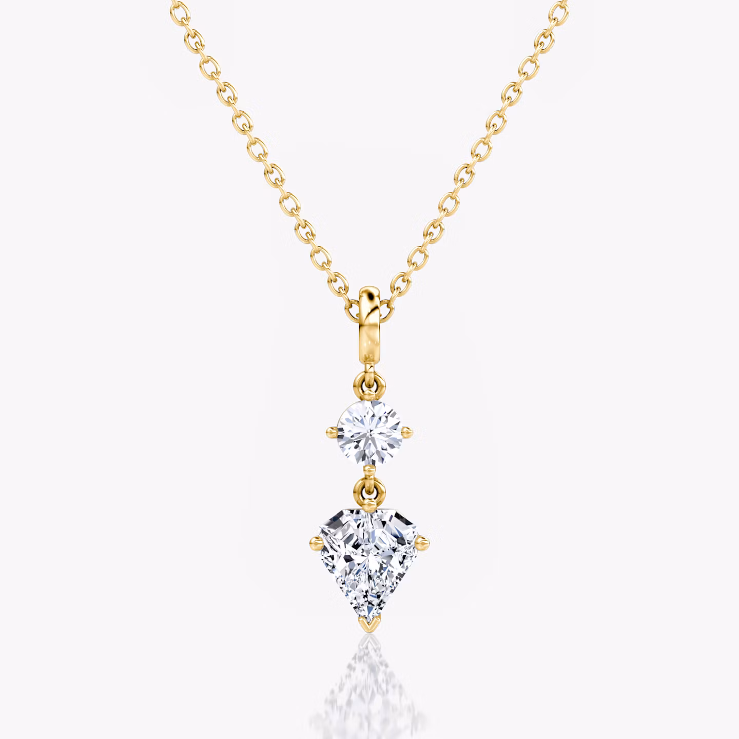 Duo Shield Drop Pendant Shield | Yellow Gold